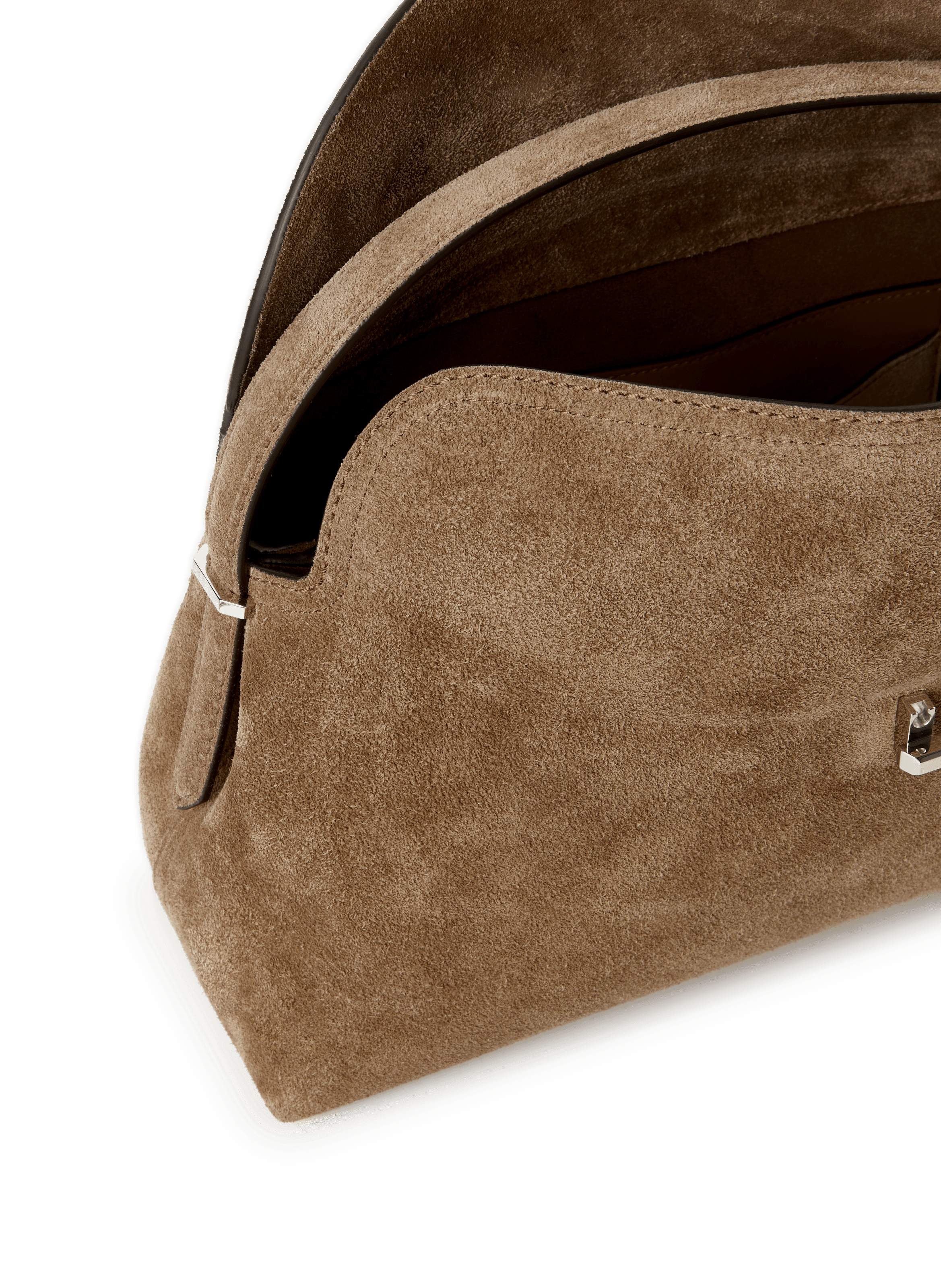 Suede leather T-lock bag TOTEME Brown