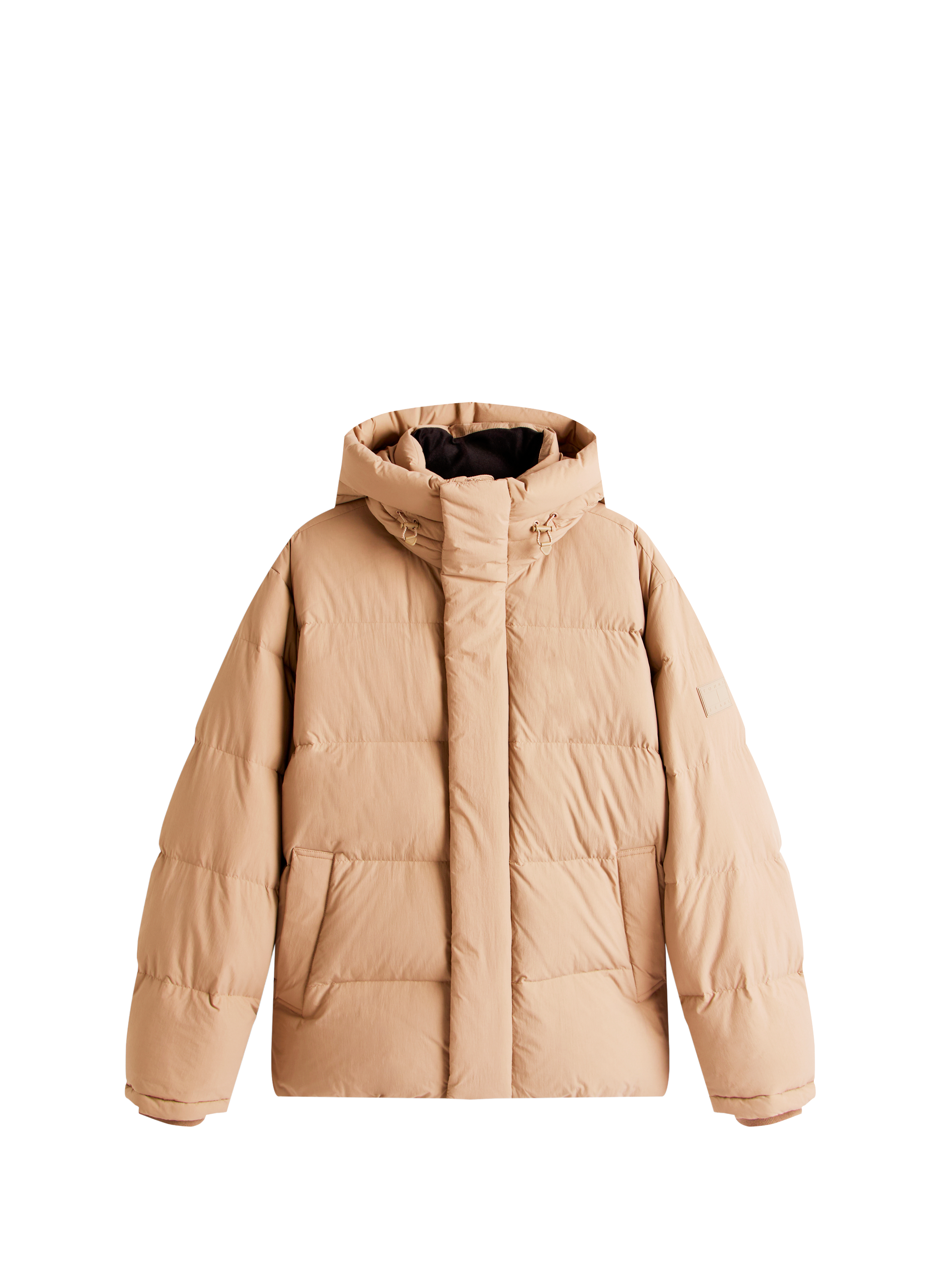 Padded jacket with high collar TOMMY HILFIGER Beige