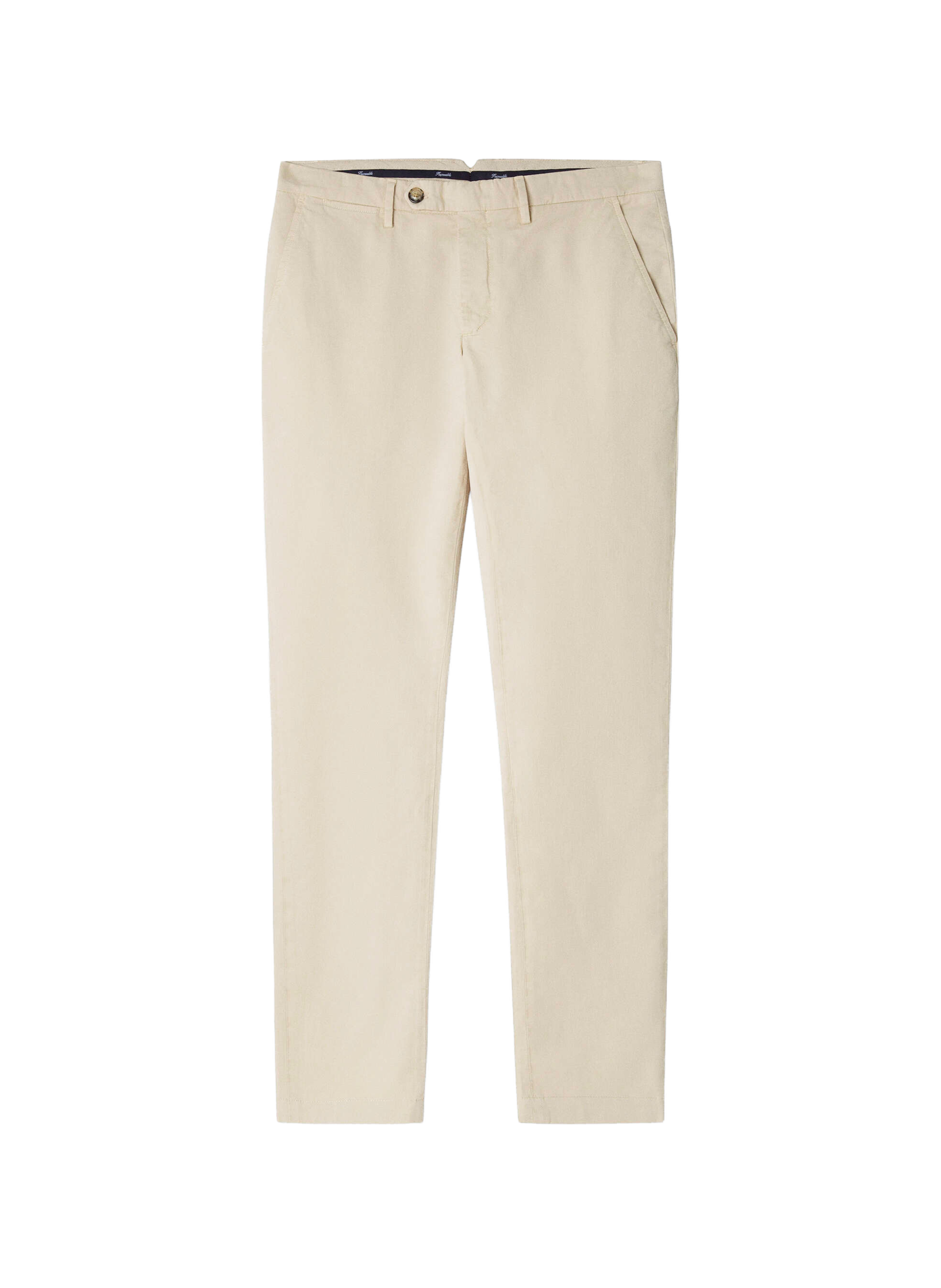 Cotton and linen chino trousers FACONNABLE Beige