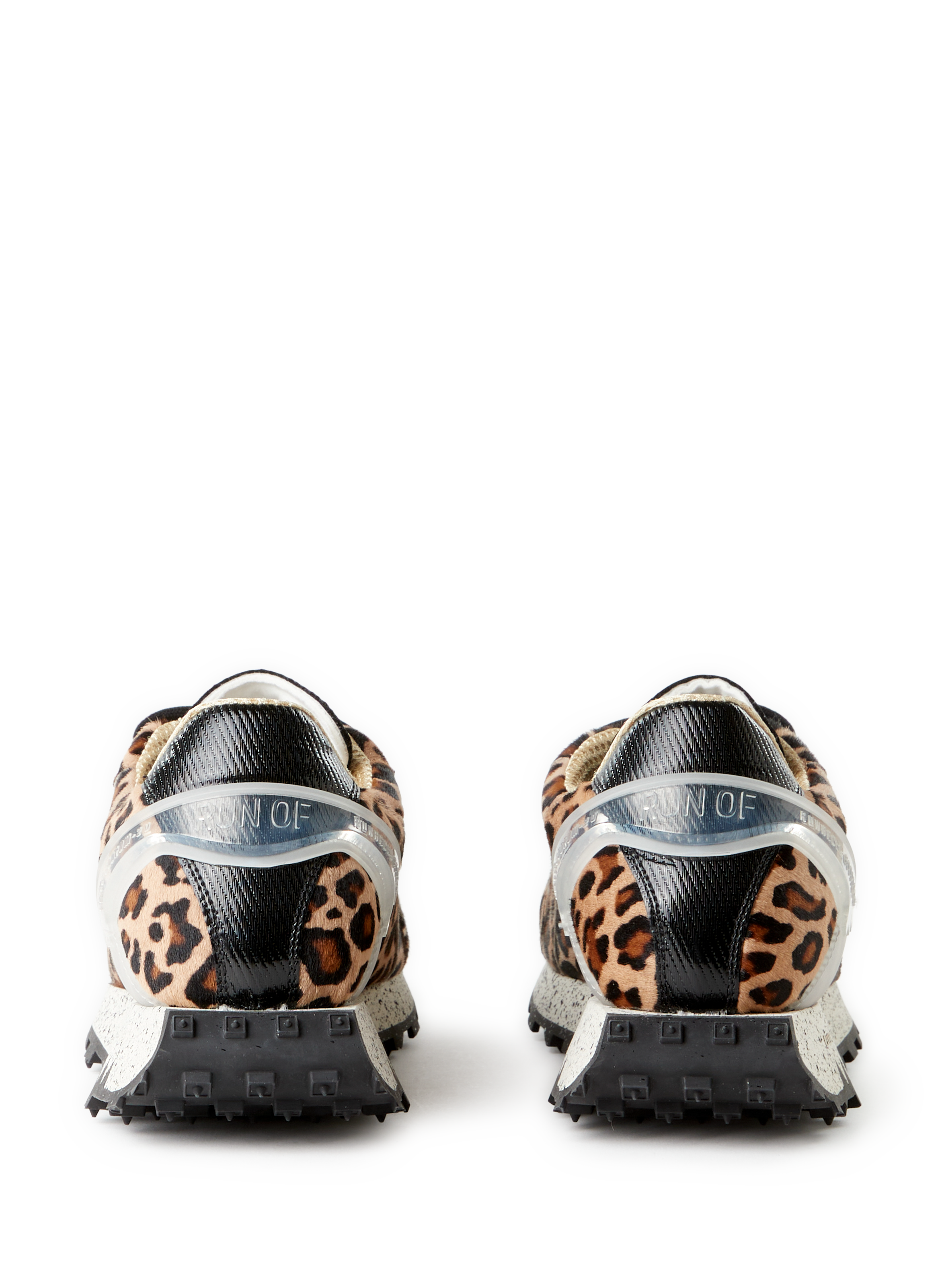 Serrated leather mixed sneakers RUN OF Multicolour