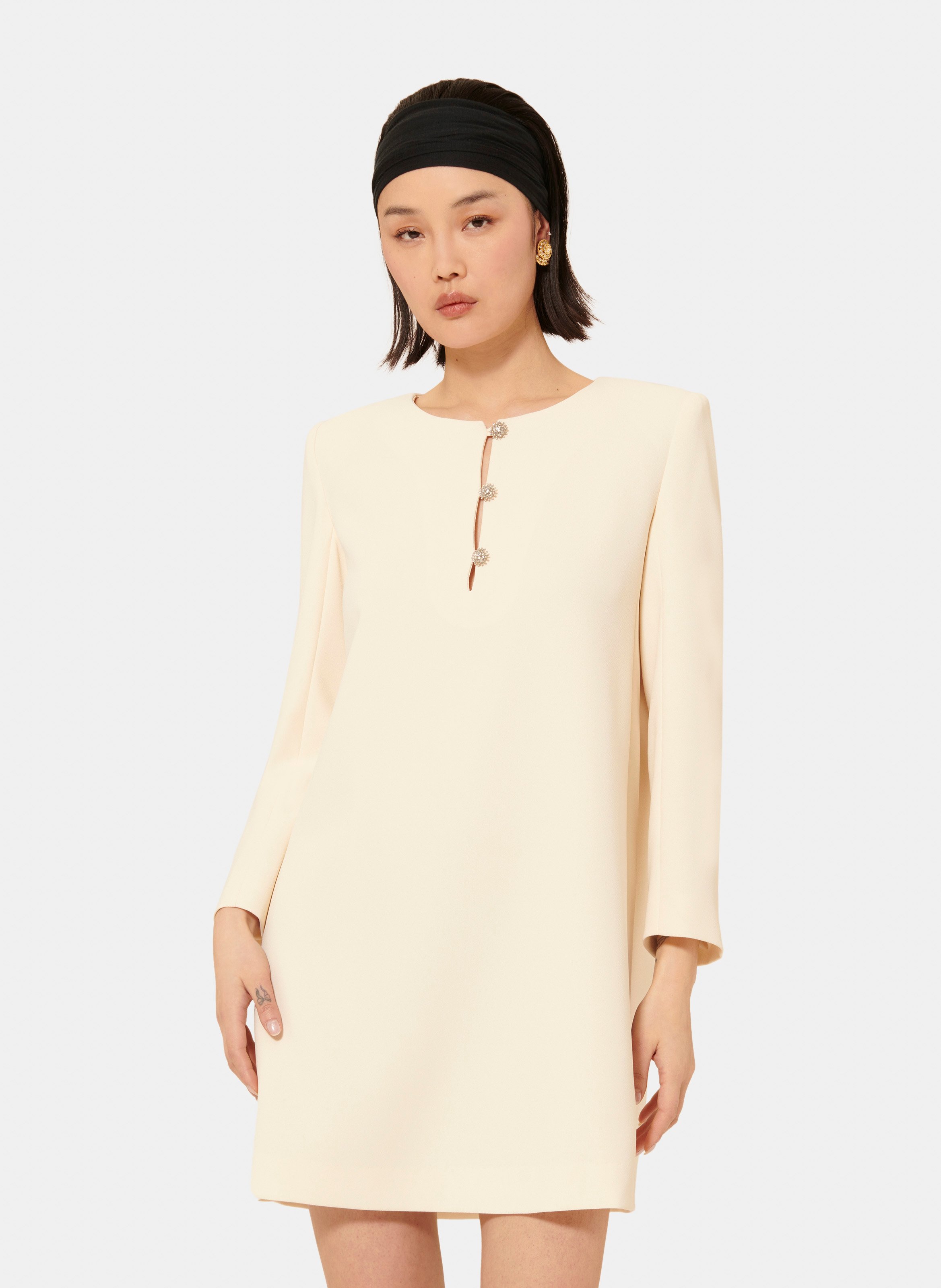 TARA JARMON Robe rosario Blanc