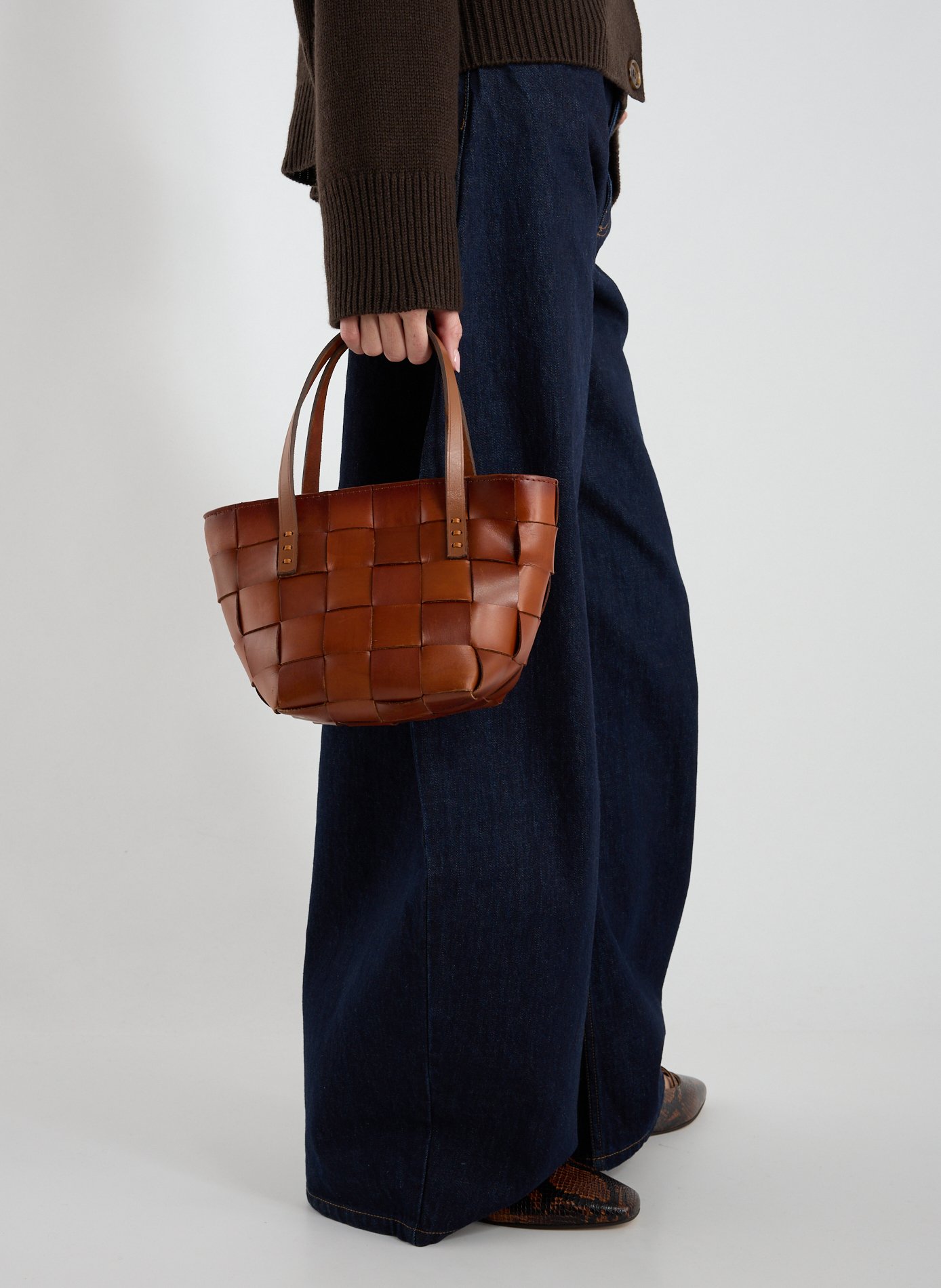 Japan Mini leather handbag DRAGON DIFFUSION Brown