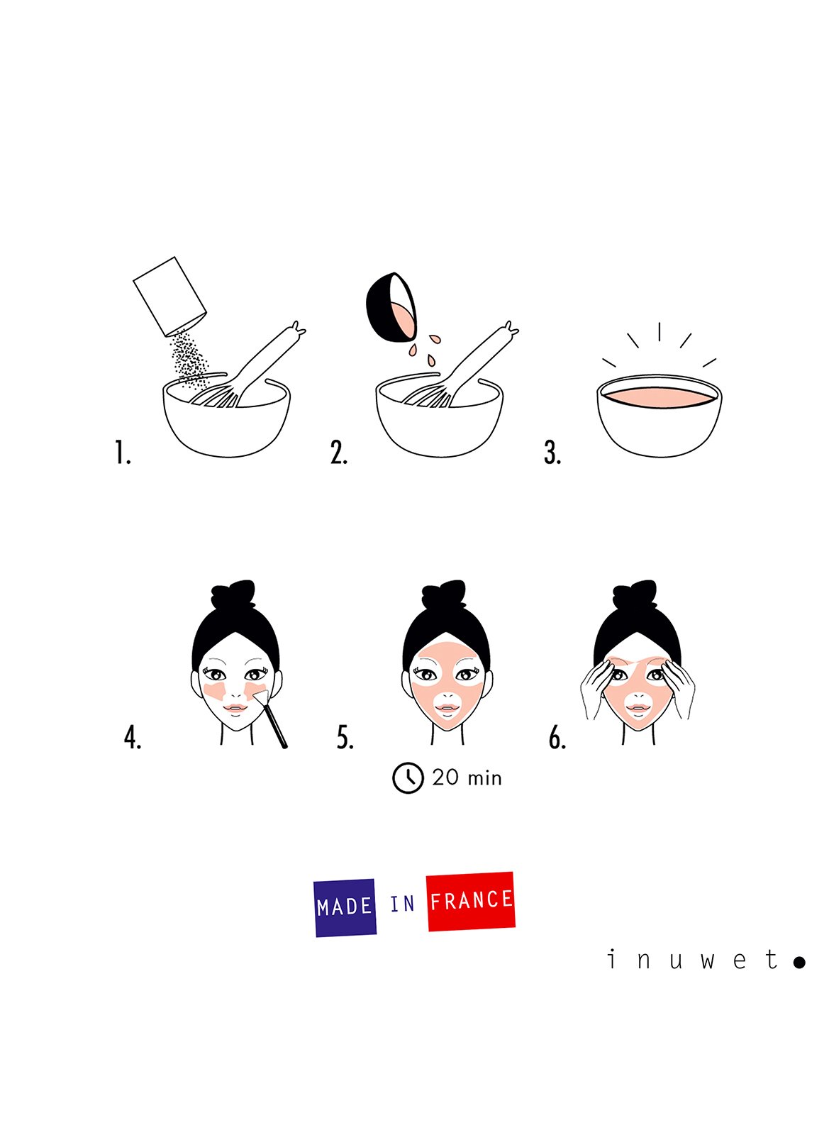 Masque en Poudre Peel-Off -  Hydratant Aquashot Monoï INUWET No color