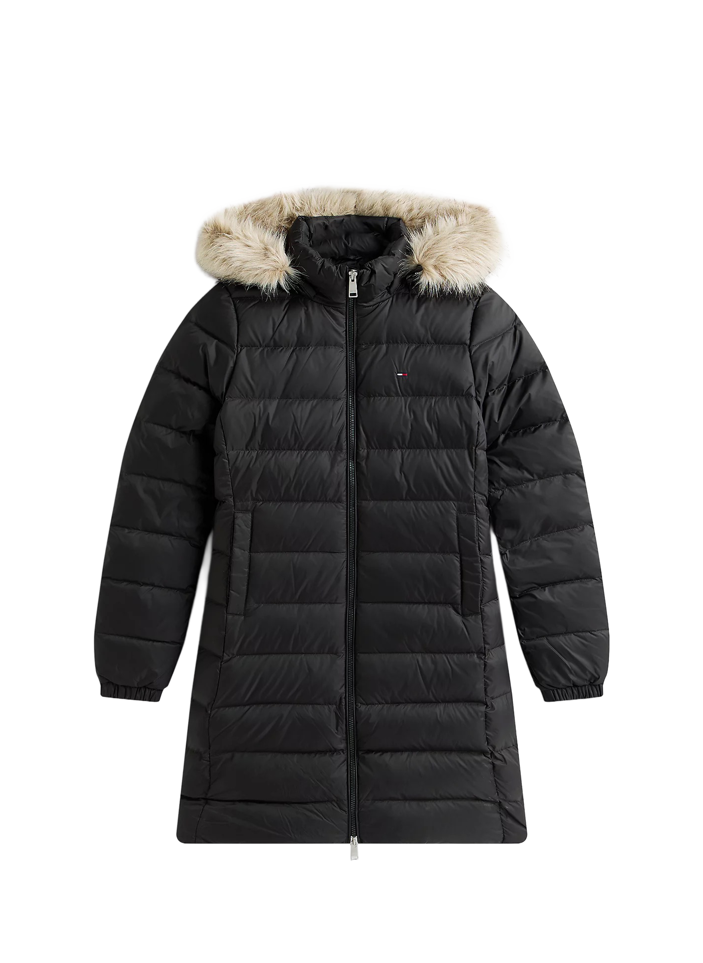 Fitted Hooded Puffer Jacket TOMMY HILFIGER Black