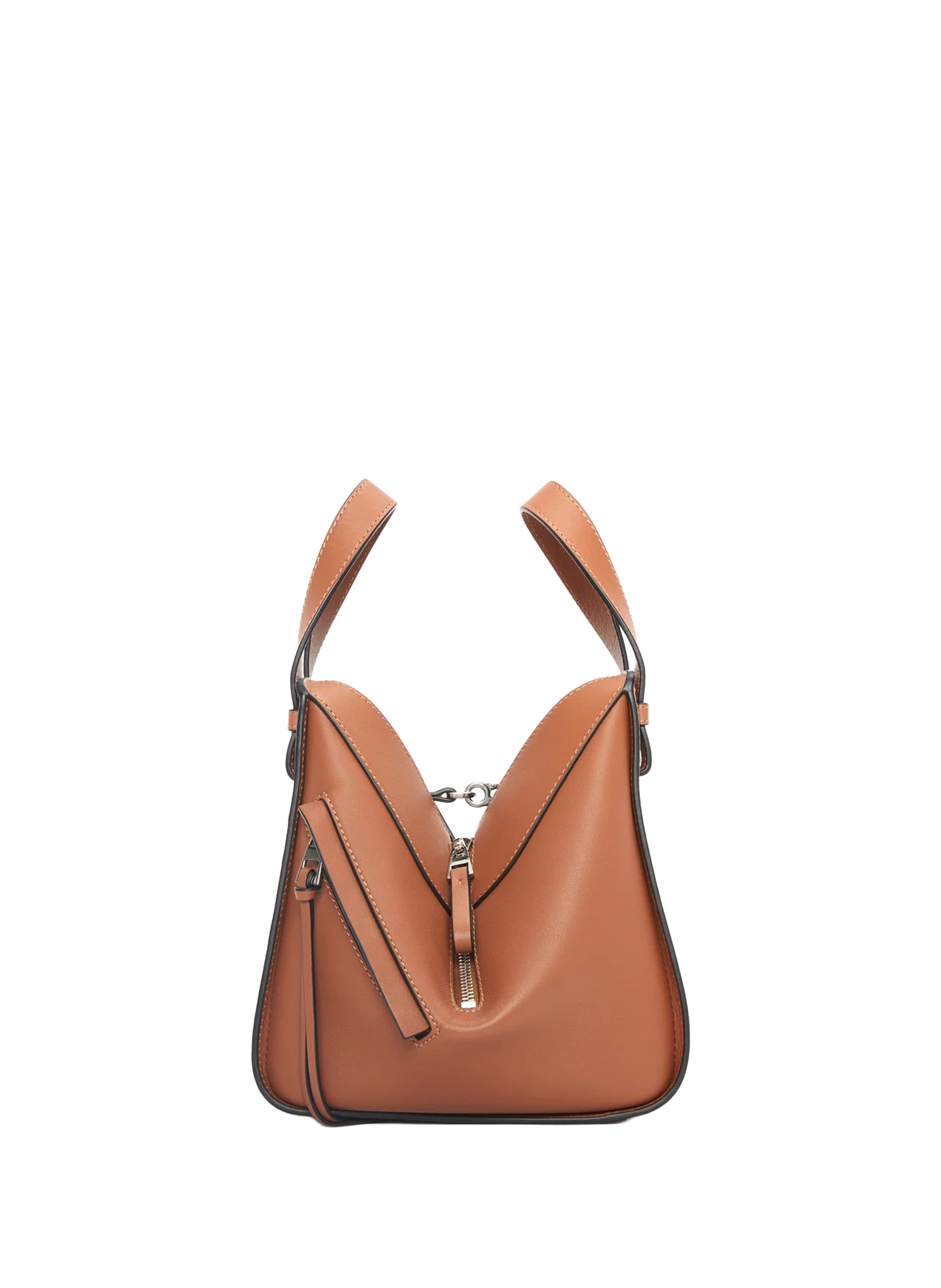 Sac Hammock Compact en cuir de veau classique LOEWE Marron