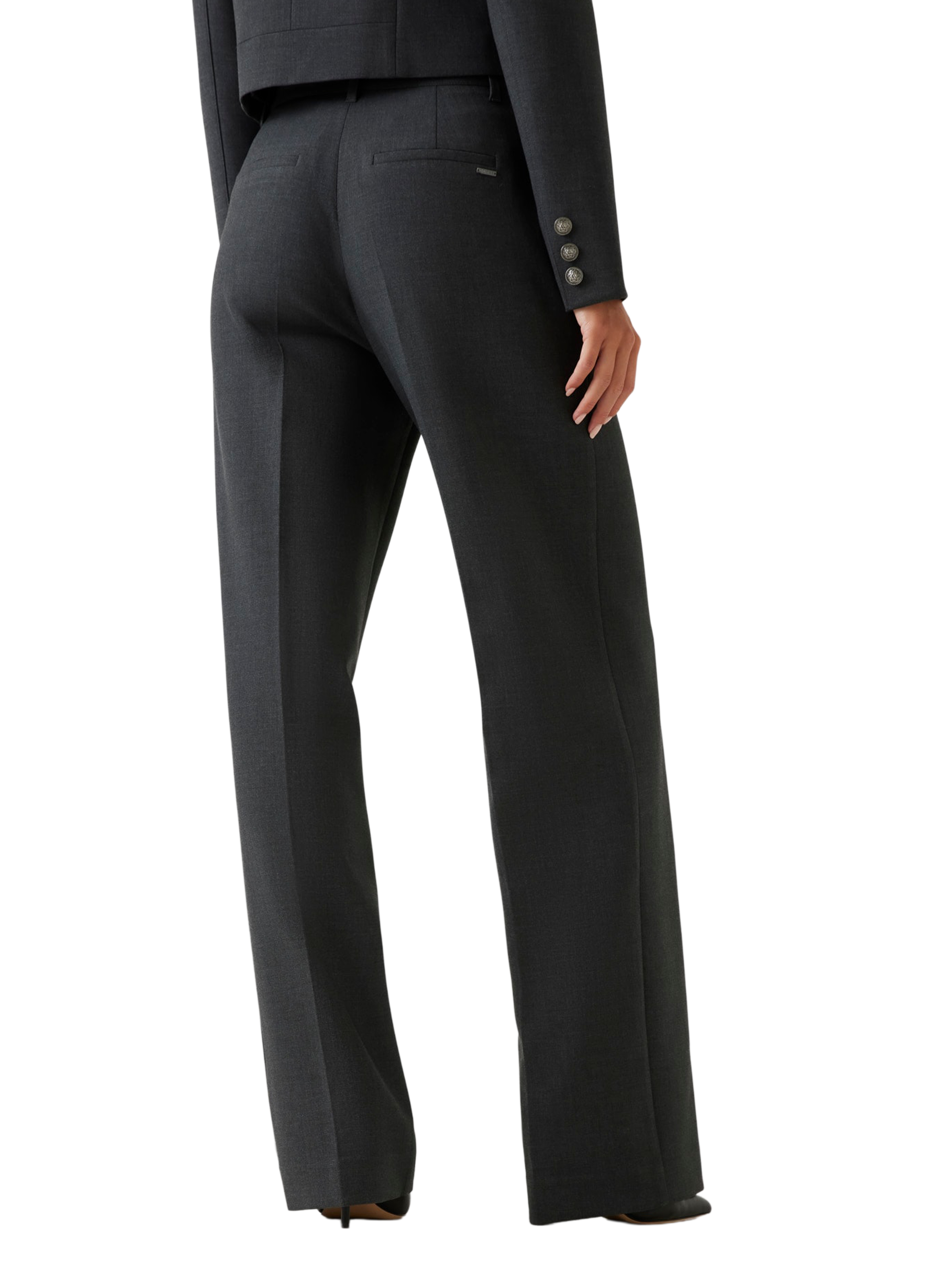 Straight Leg Pants in Solid Color GUESS Grey