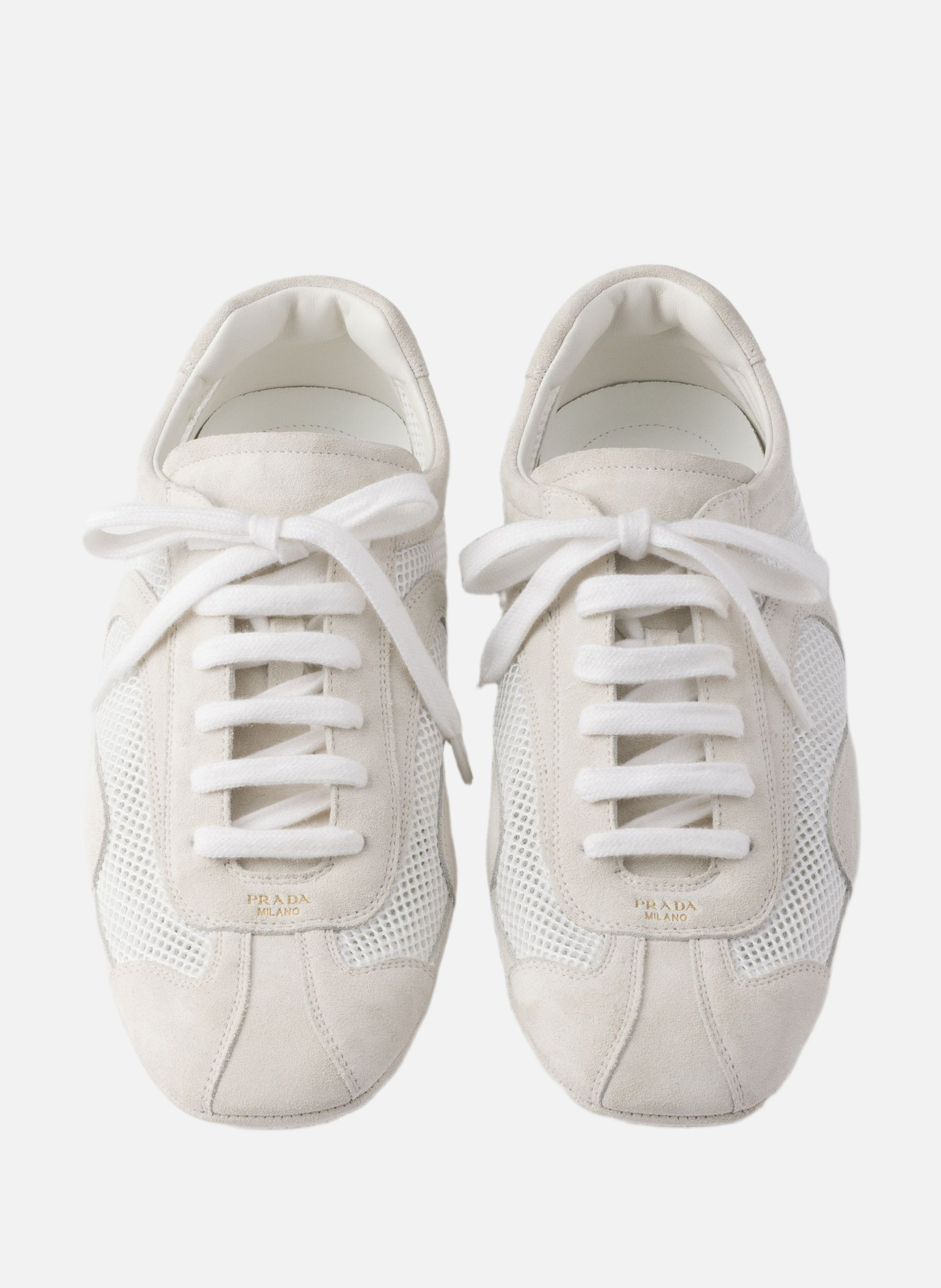 Sneakers montecarlo re-edition 2005 en daim et mes PRADA Blanc