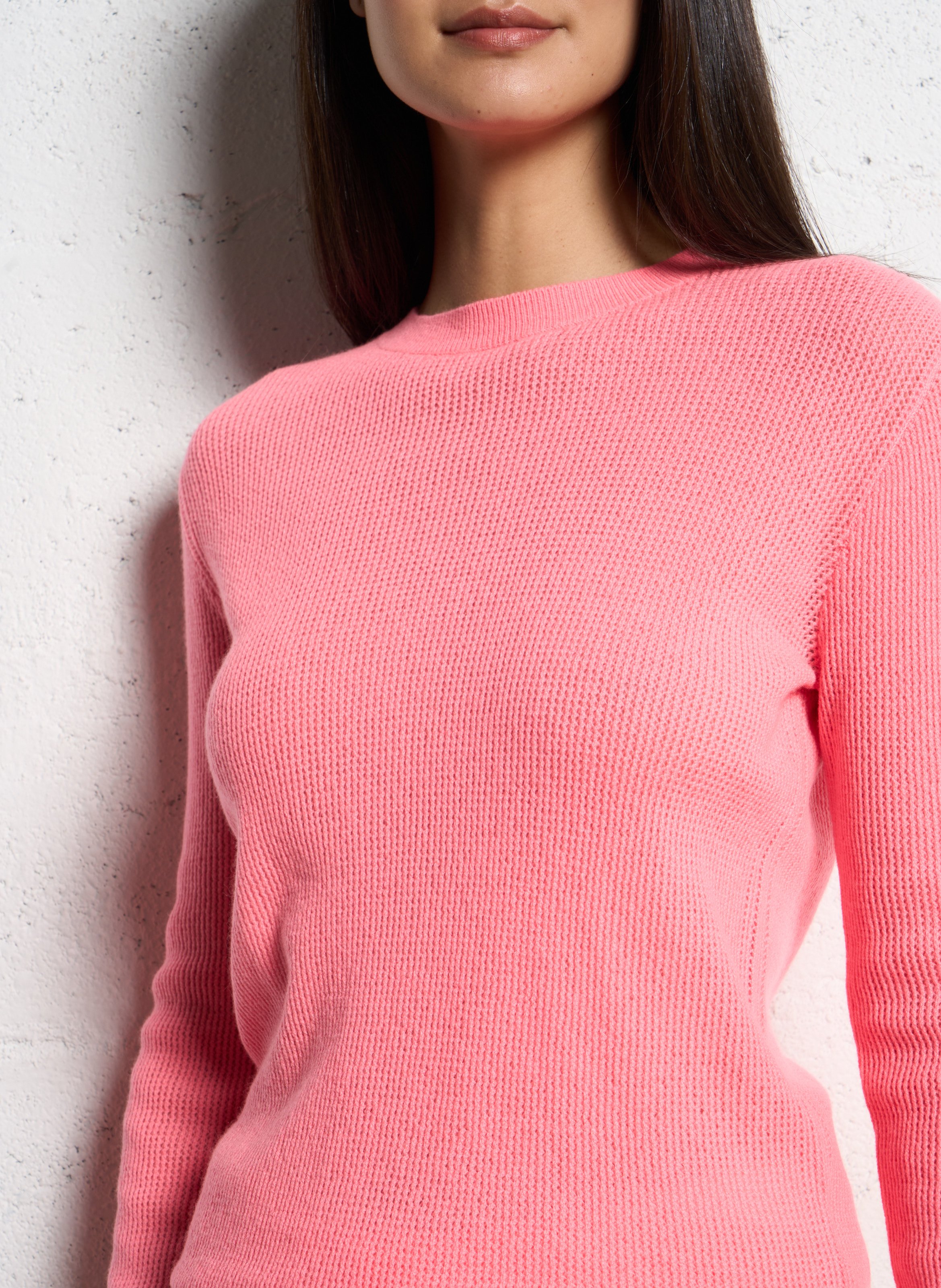 Pull droit col rond en cachemire aisha KUJTEN Rose