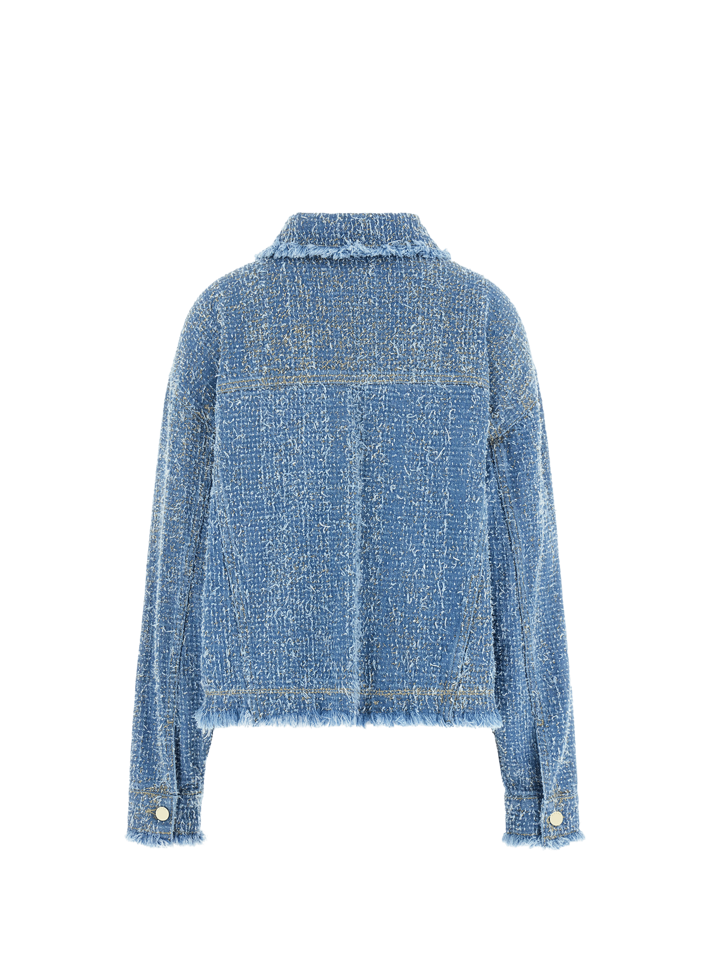 Short cotton tweed jacket GUESS Blue