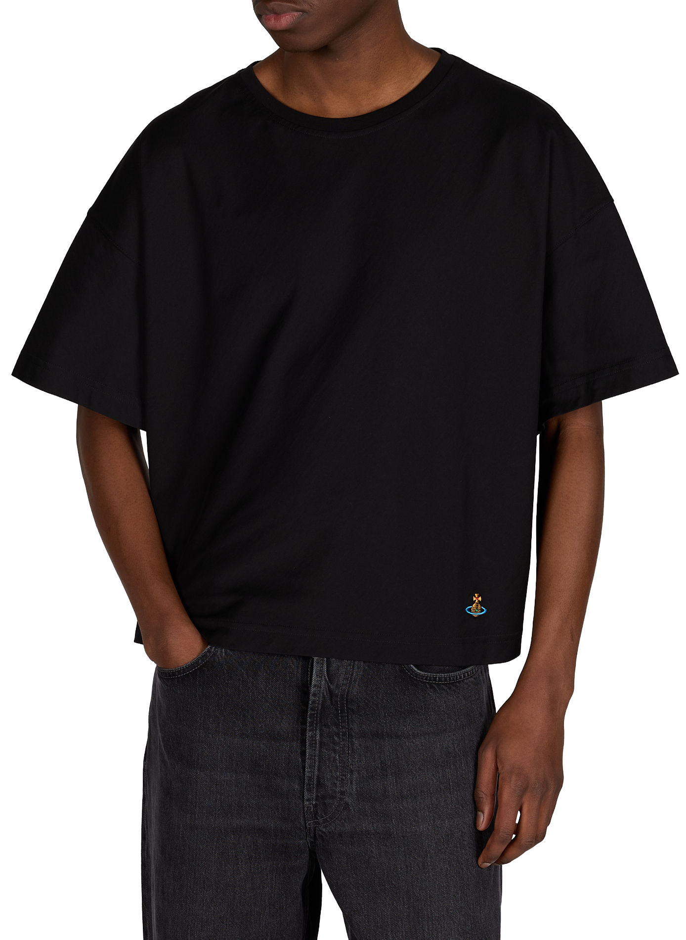 Large round neck cotton T-shirt VIVIENNE WESTWOOD Black