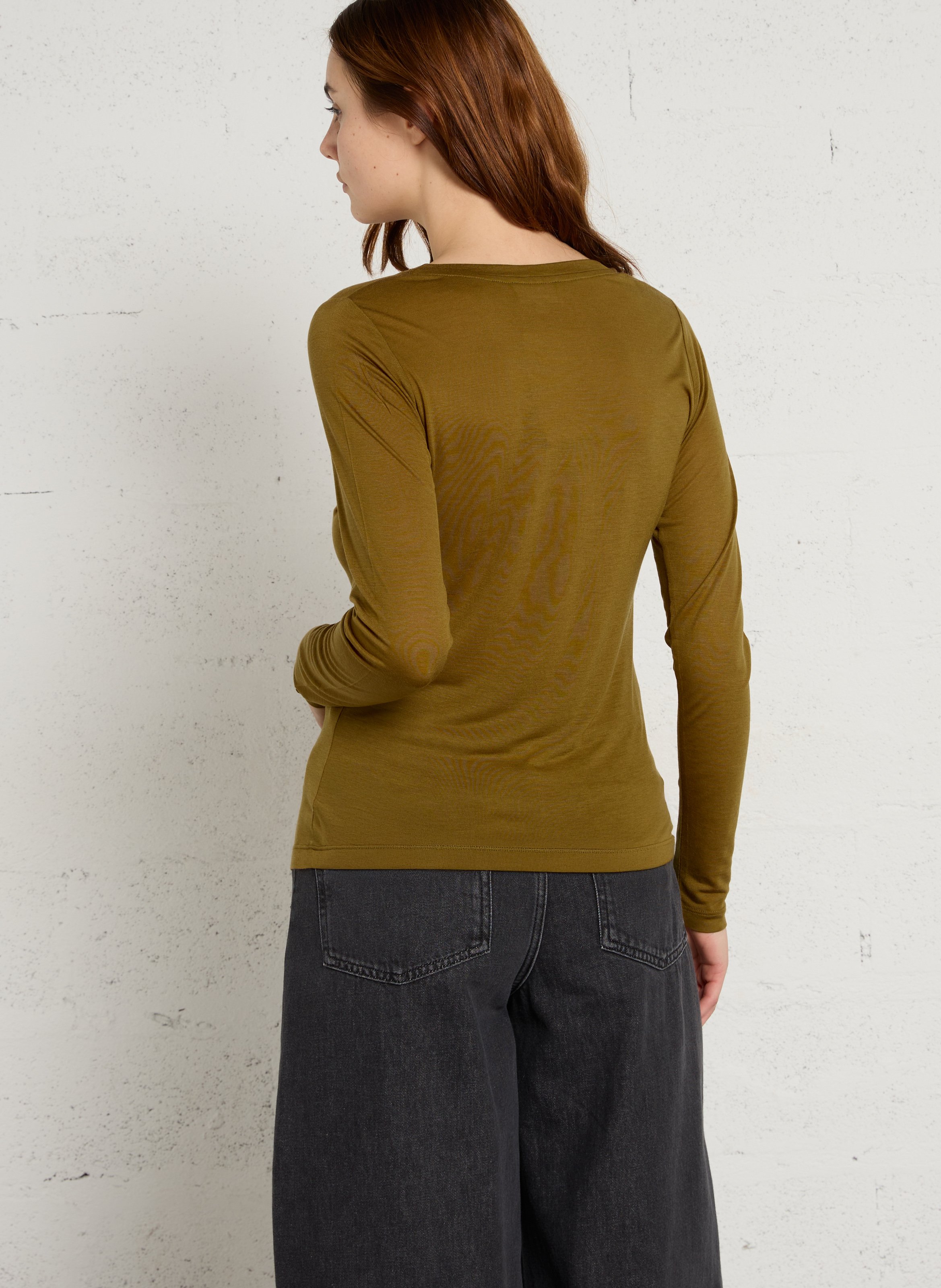 Tee-shirt moulant col rond louisiane MAISON 123 Vert