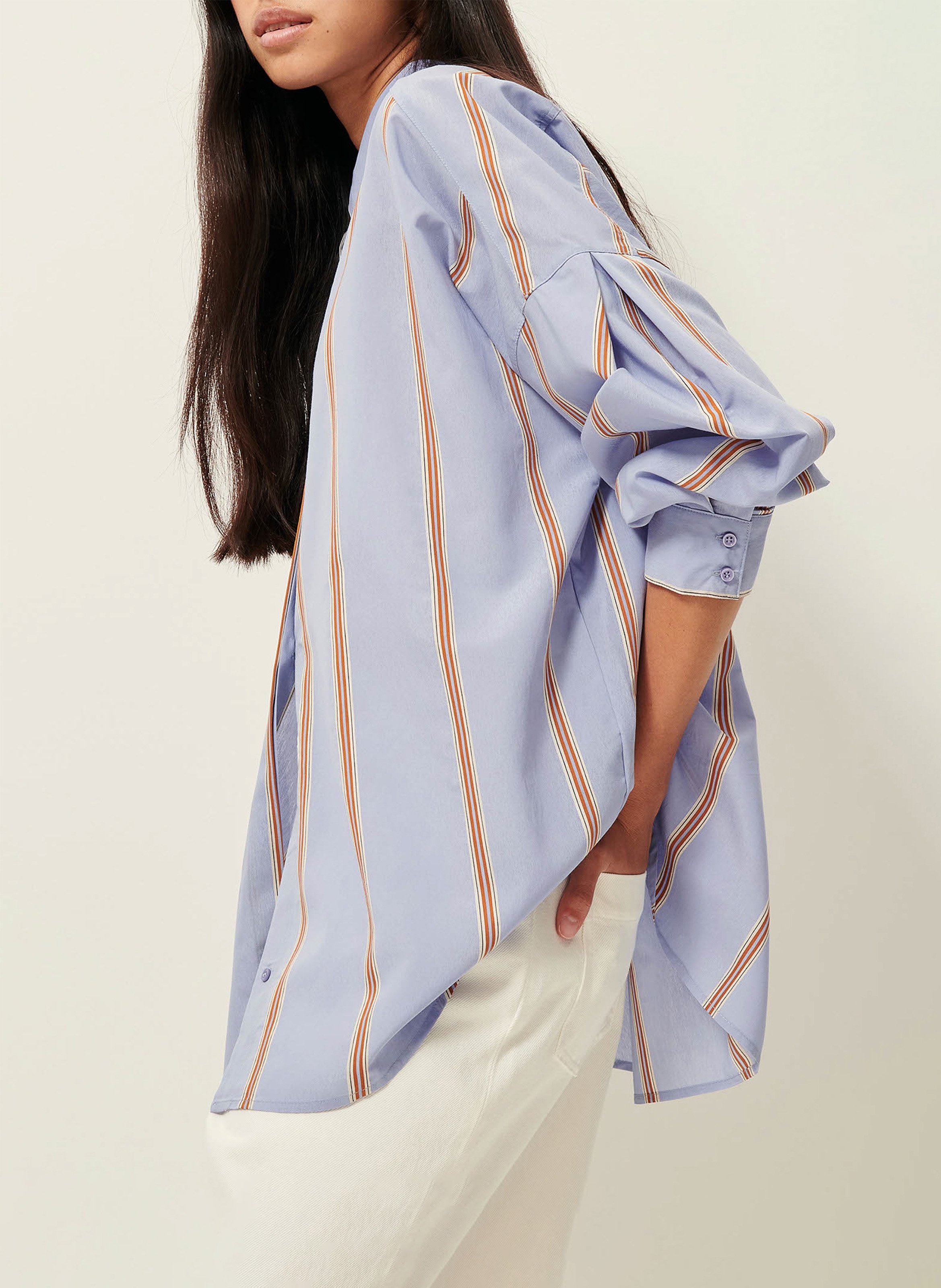 Chemise droite rayée celona SESSUN Bleu