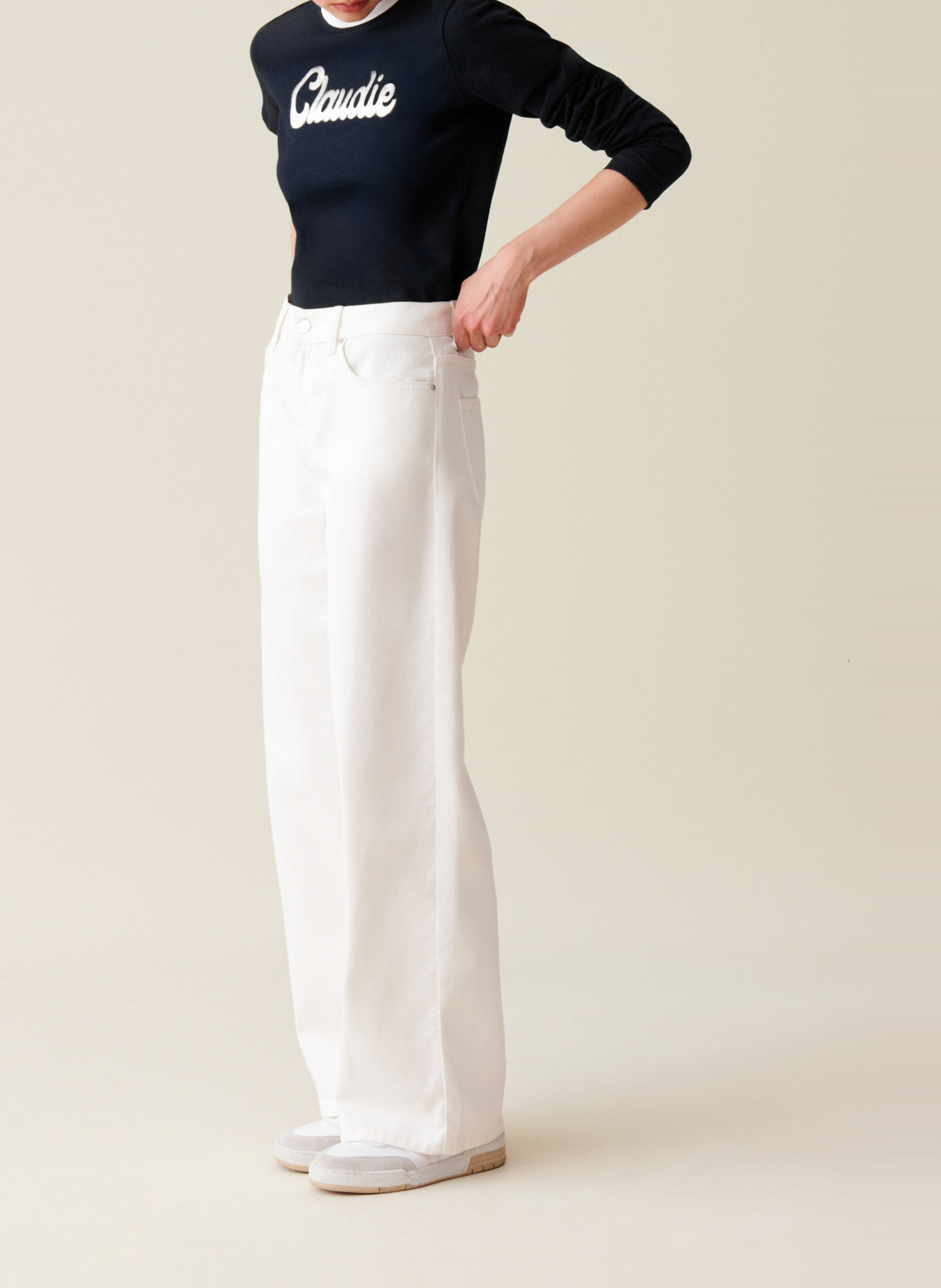 Tee-shirt manches longues en coton CLAUDIE PIERLOT Bleu