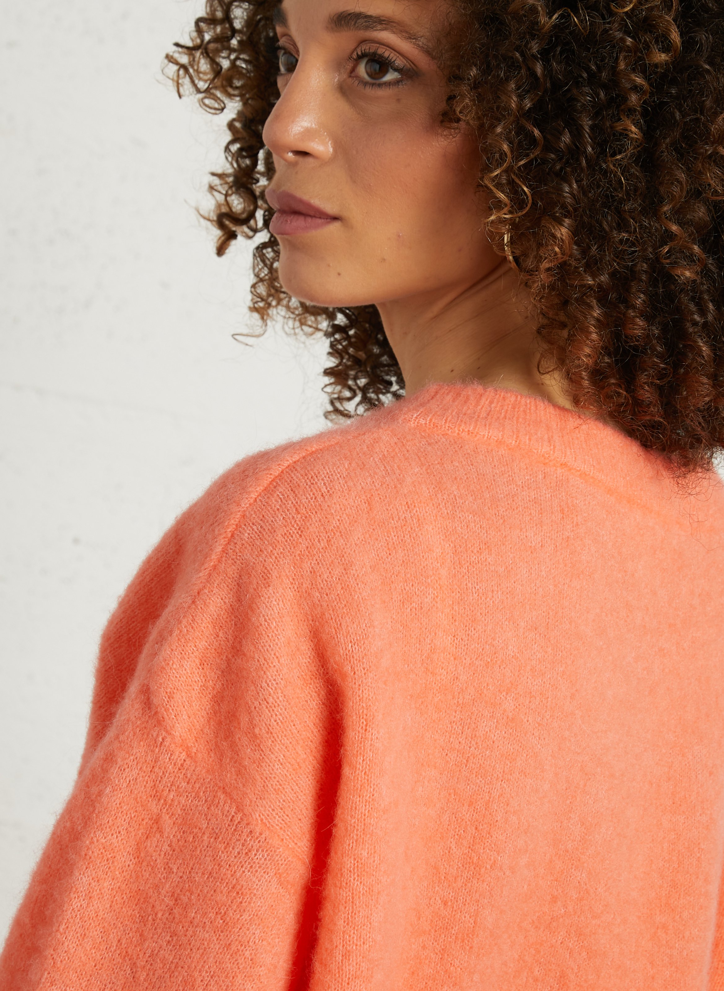 Pull ample col rond en laine mélangée vitow AMERICAN VINTAGE Orange