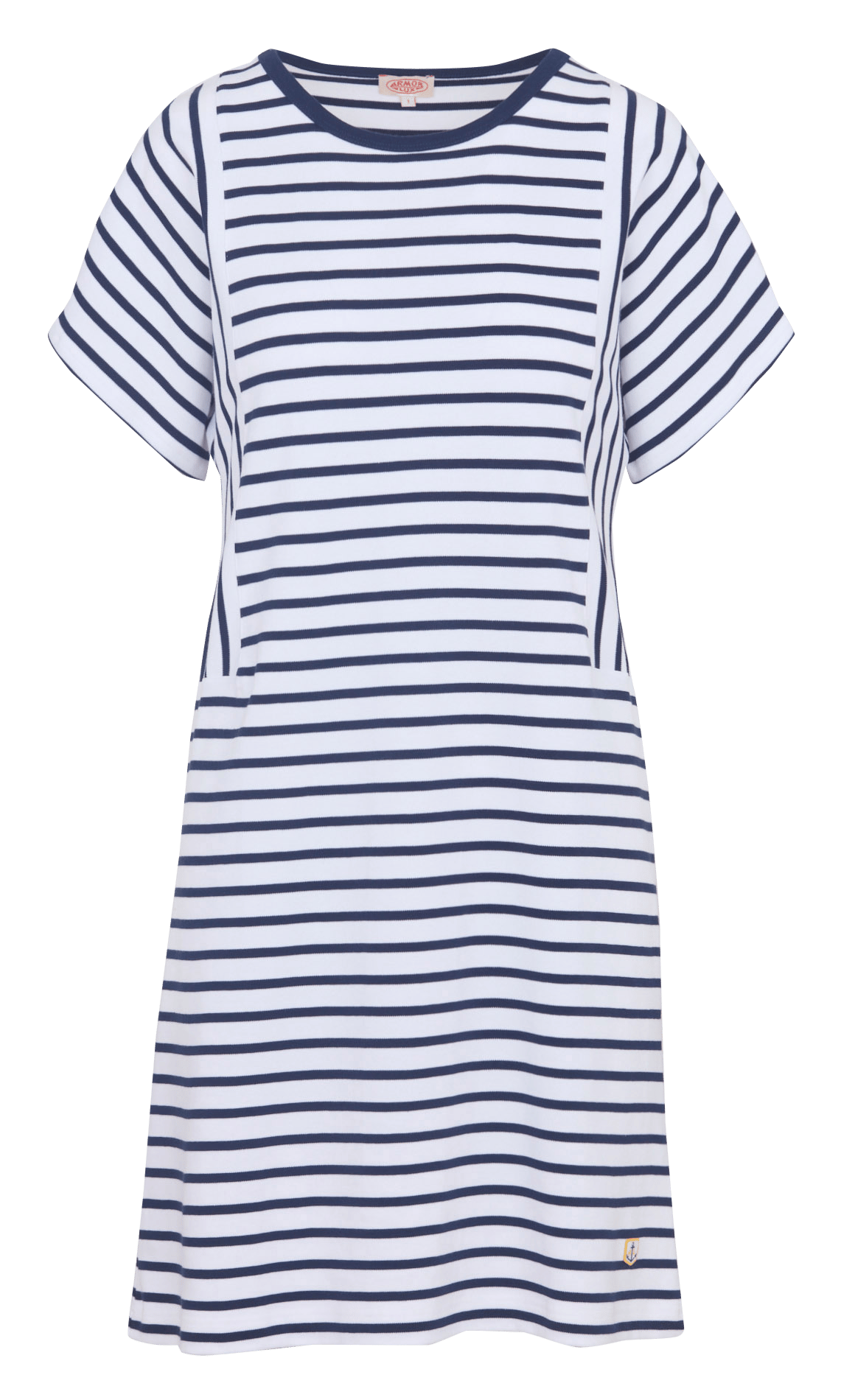 Robe courte col rond en coton rayé heritage ARMOR-LUX Blanc