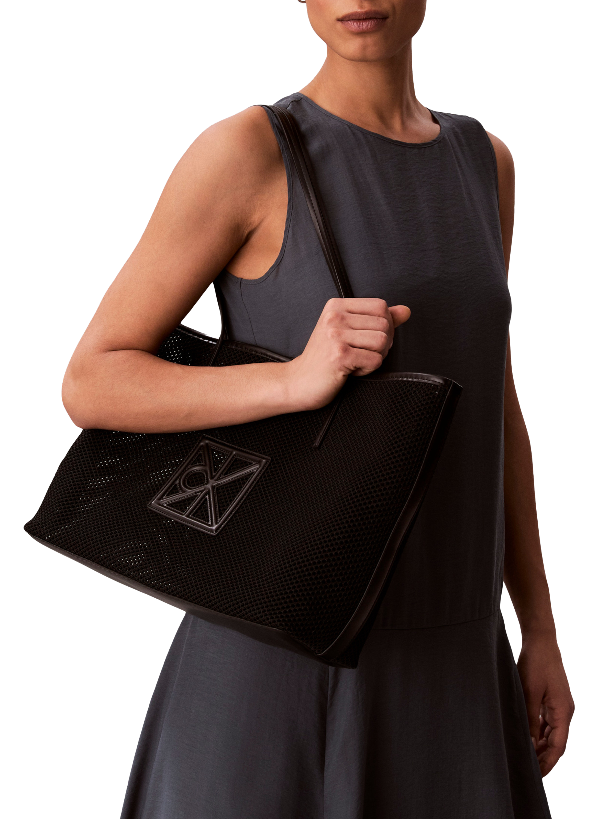 Sac cabas en maille à logo CALVIN KLEIN Noir