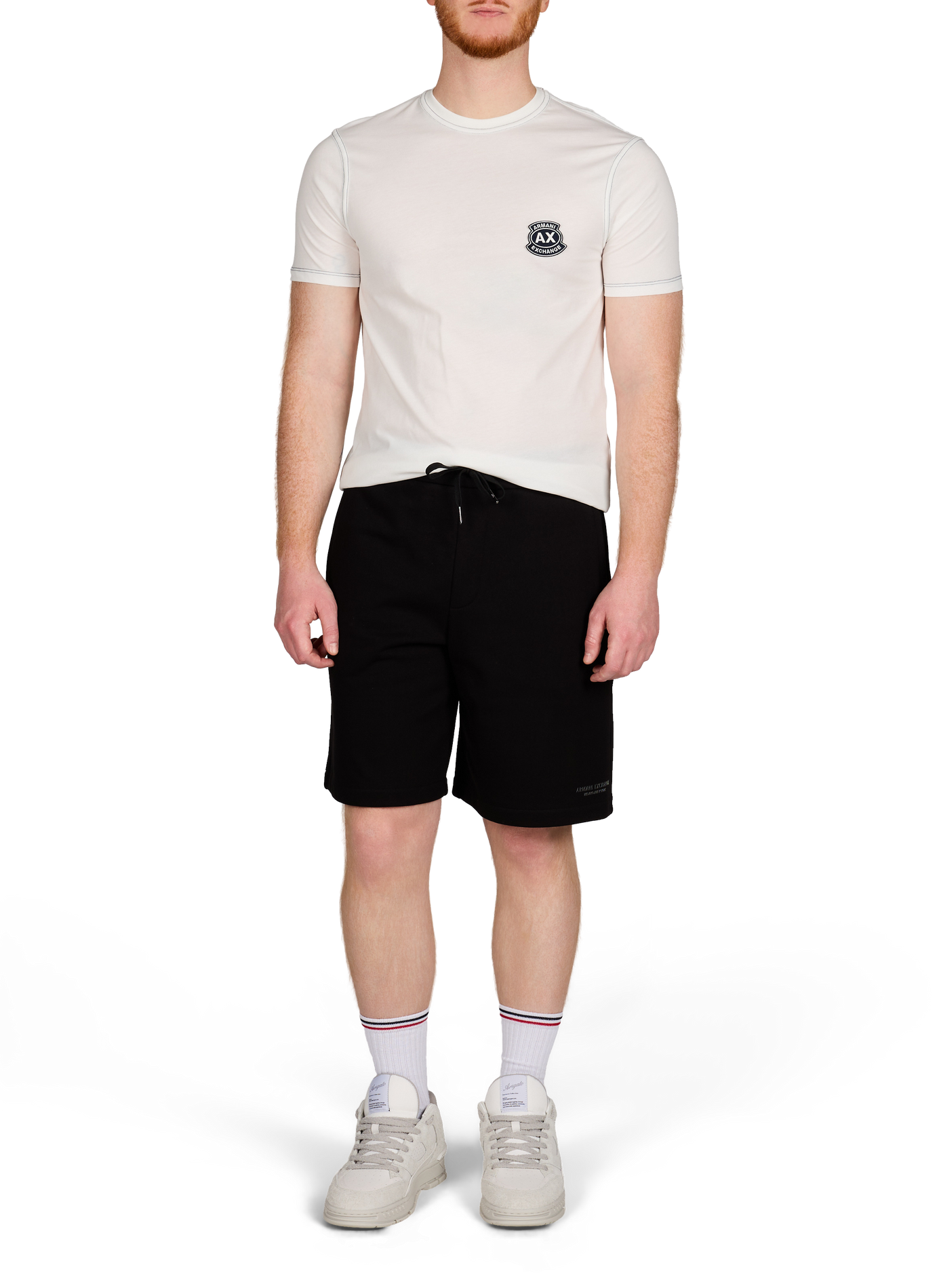 Cotton logo patch T-shirt ARMANI EXCHANGE White