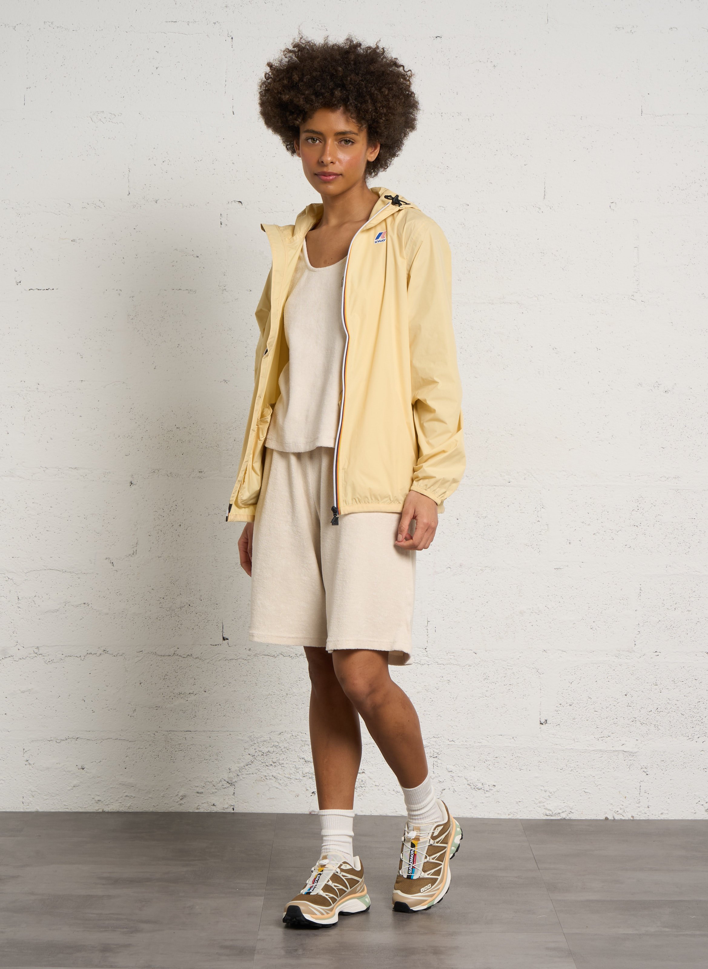 Short droit en coton bio et coton recyclé fuxow AMERICAN VINTAGE Beige