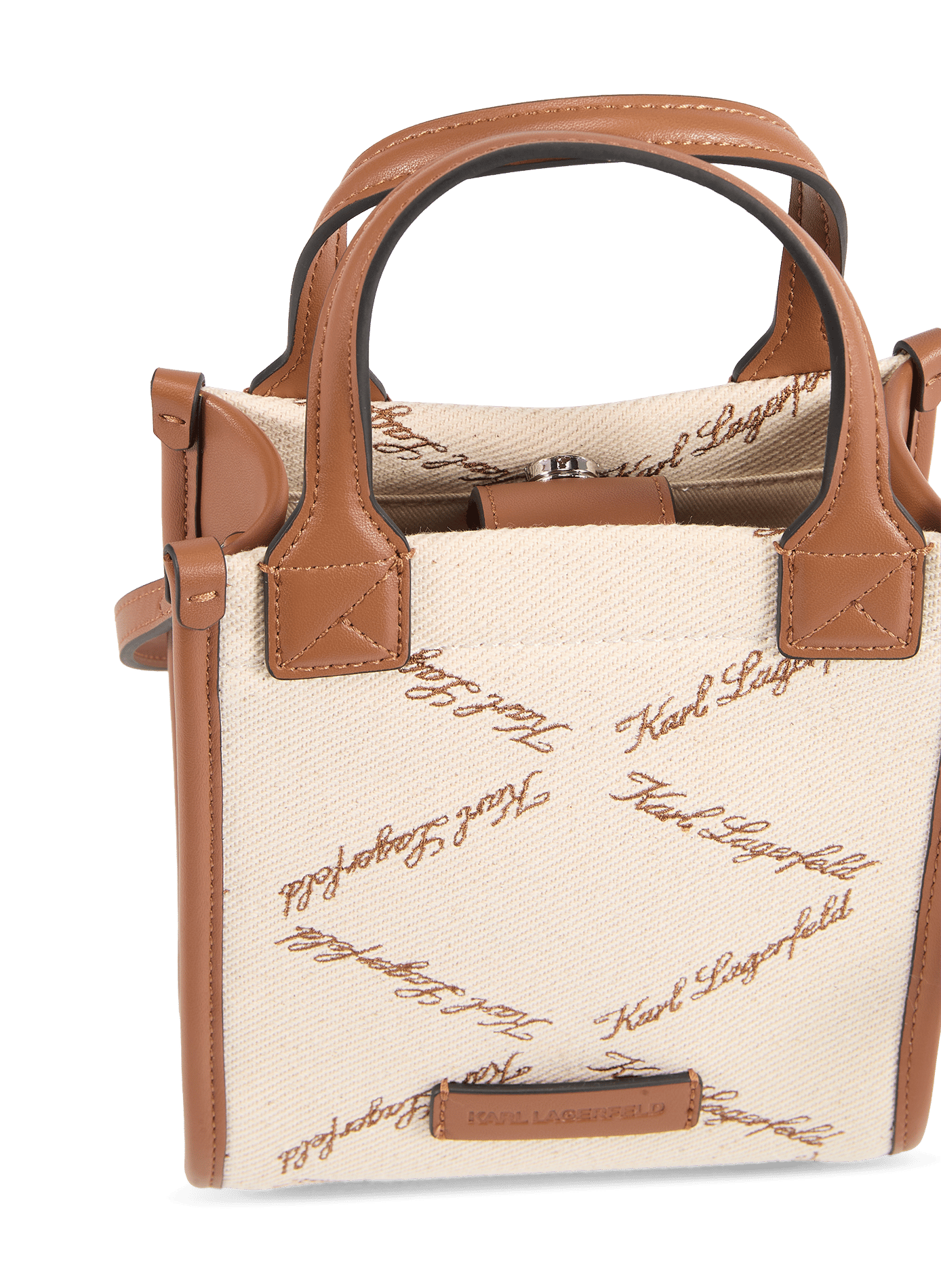Sac à main K/ Ville en coton et cuir KARL LAGERFELD Beige