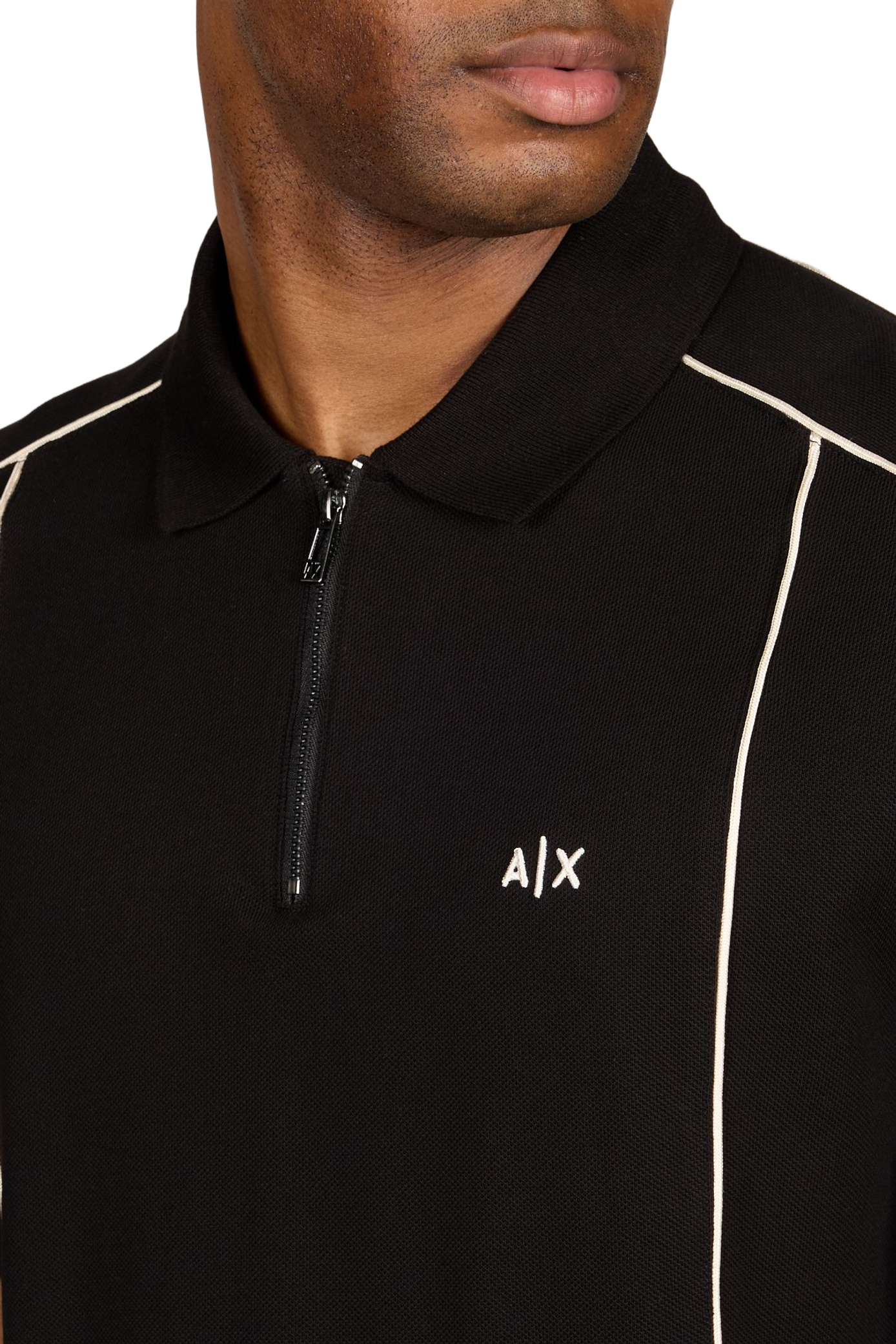 Short-sleeved polo in piqué cotton ARMANI EXCHANGE Black