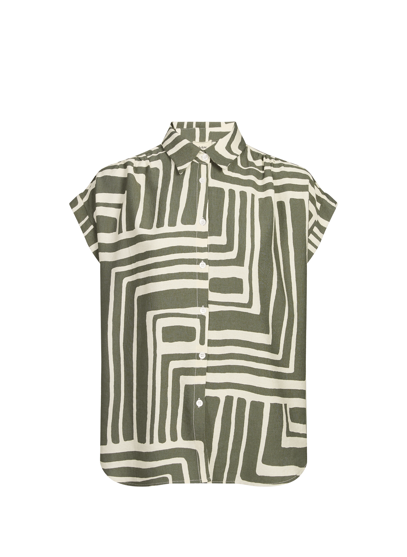 Chemise manches courtes imprimée Laurence ARTLOVE Kaki