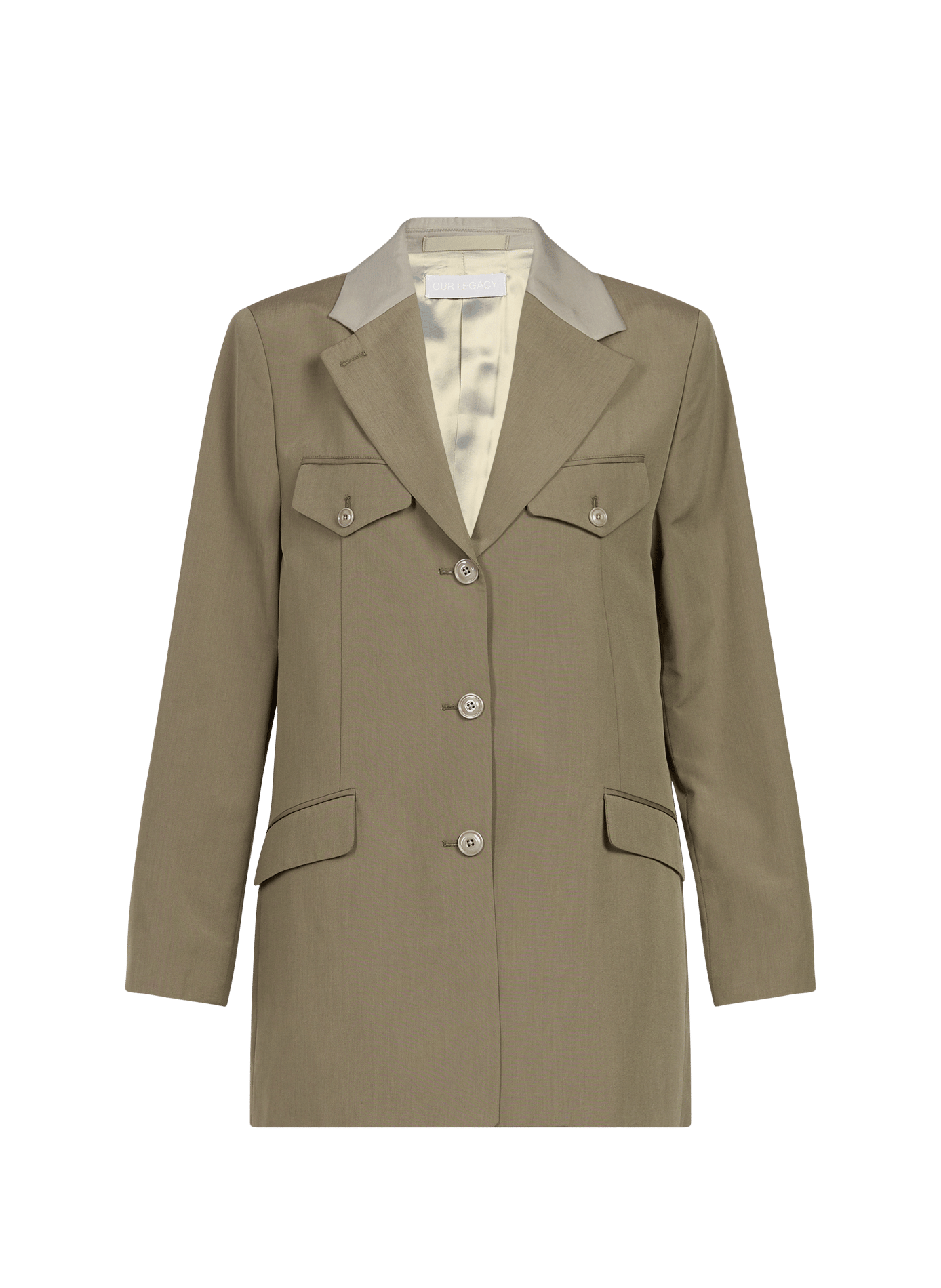 Wool and cotton blazer with satin lapel OUR LEGACY Green