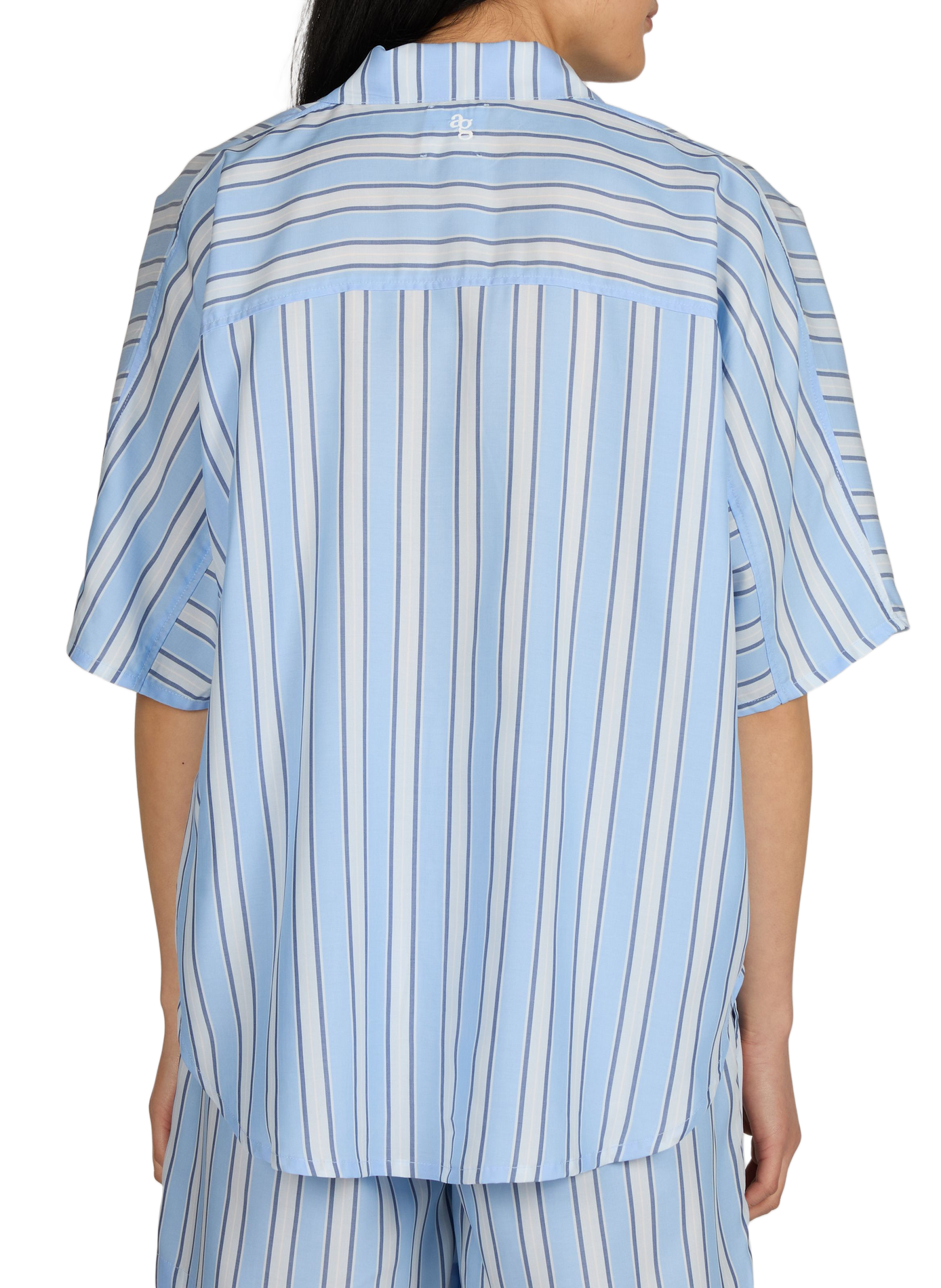 Oversized Striped Pyjama Shirt ANGARDE Blue