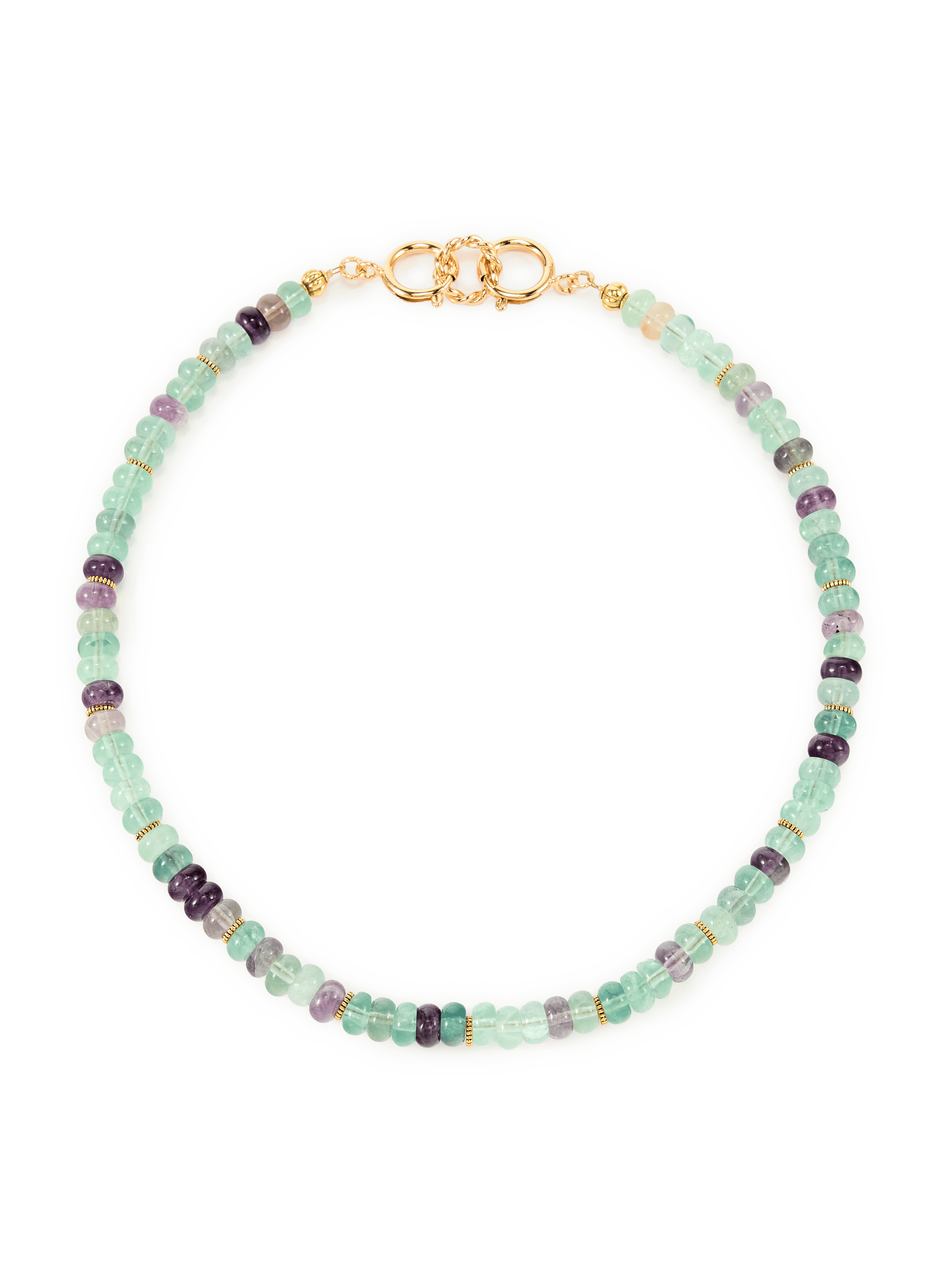 Brass and natural stone necklace SYLVIA TOLEDANO Pink