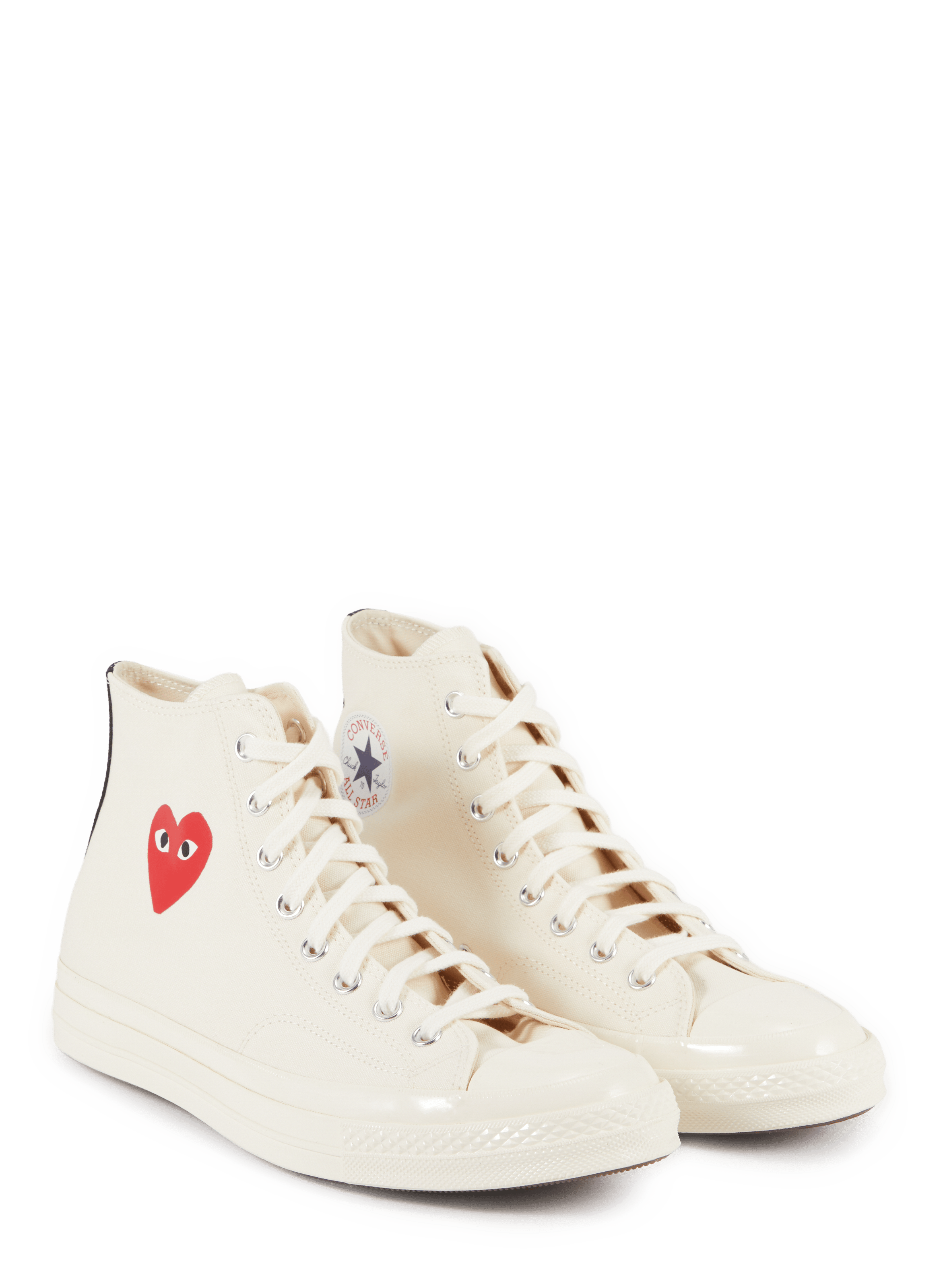 Baskets montantes en cuir COMME DES GARCONS PLAY Blanc