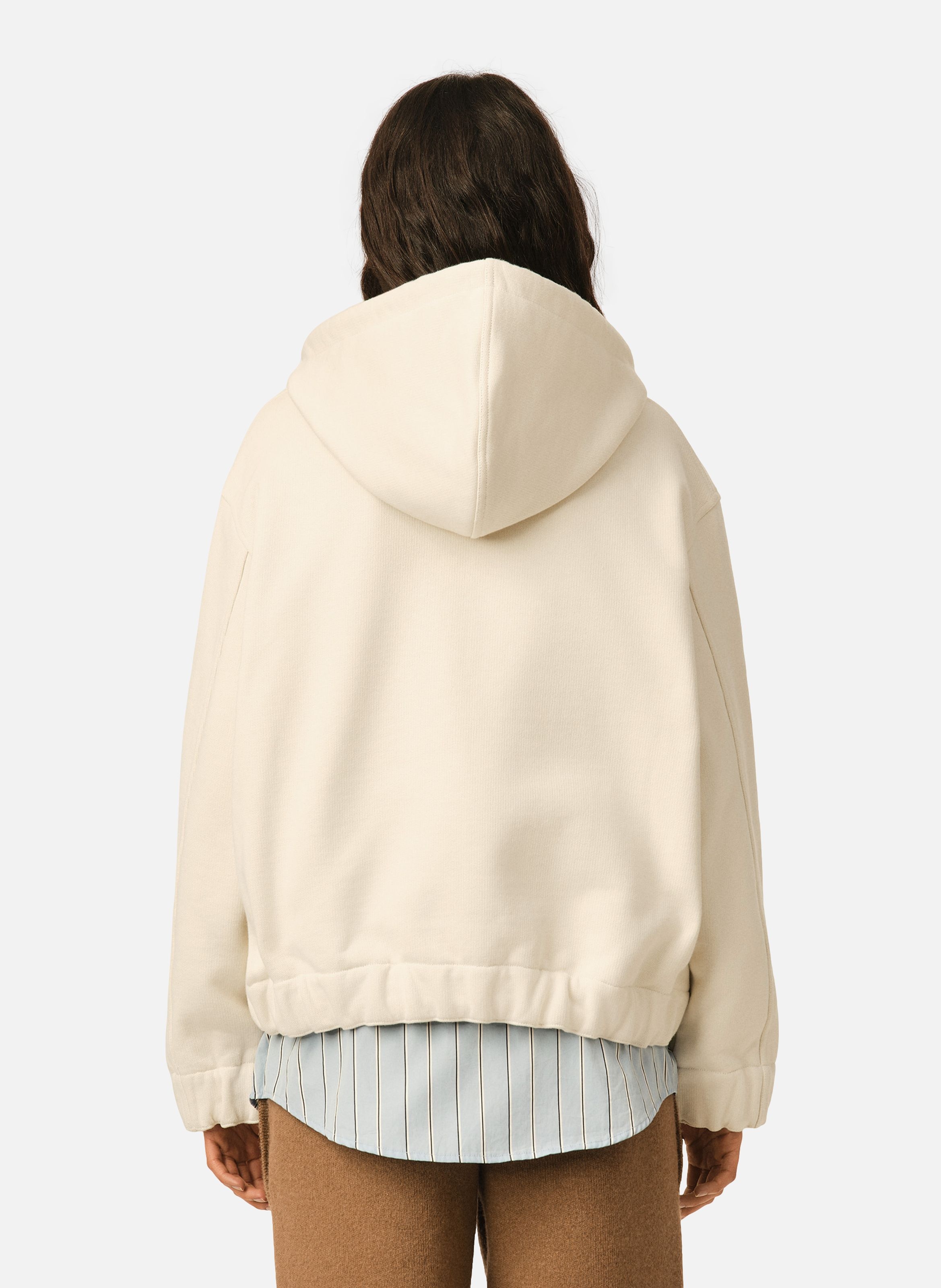 Hoodie zippé unisexe en coton étiquette héritage ami paris AMI PARIS Blanc