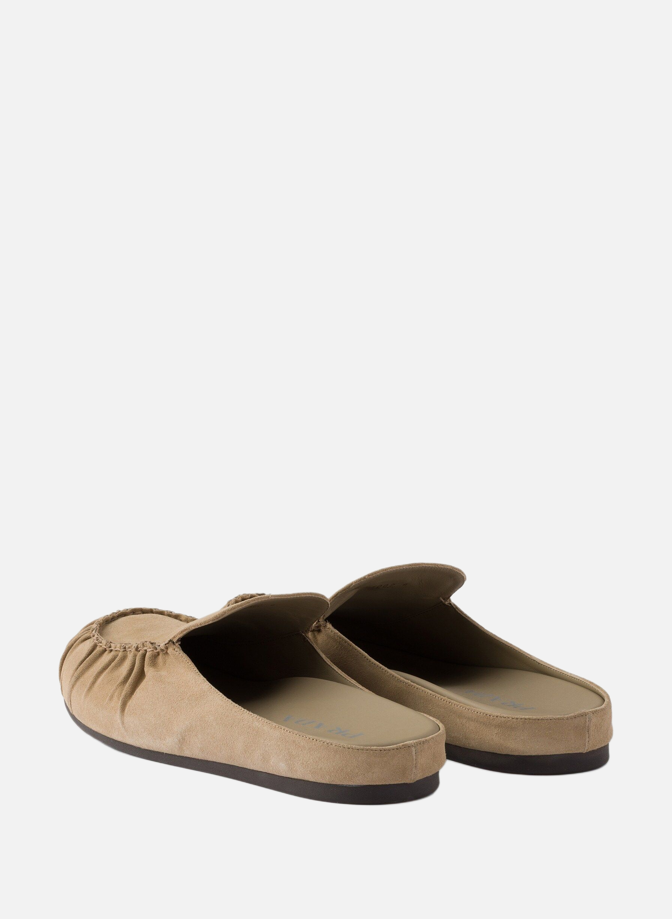 Mules en veau velours PRADA Beige