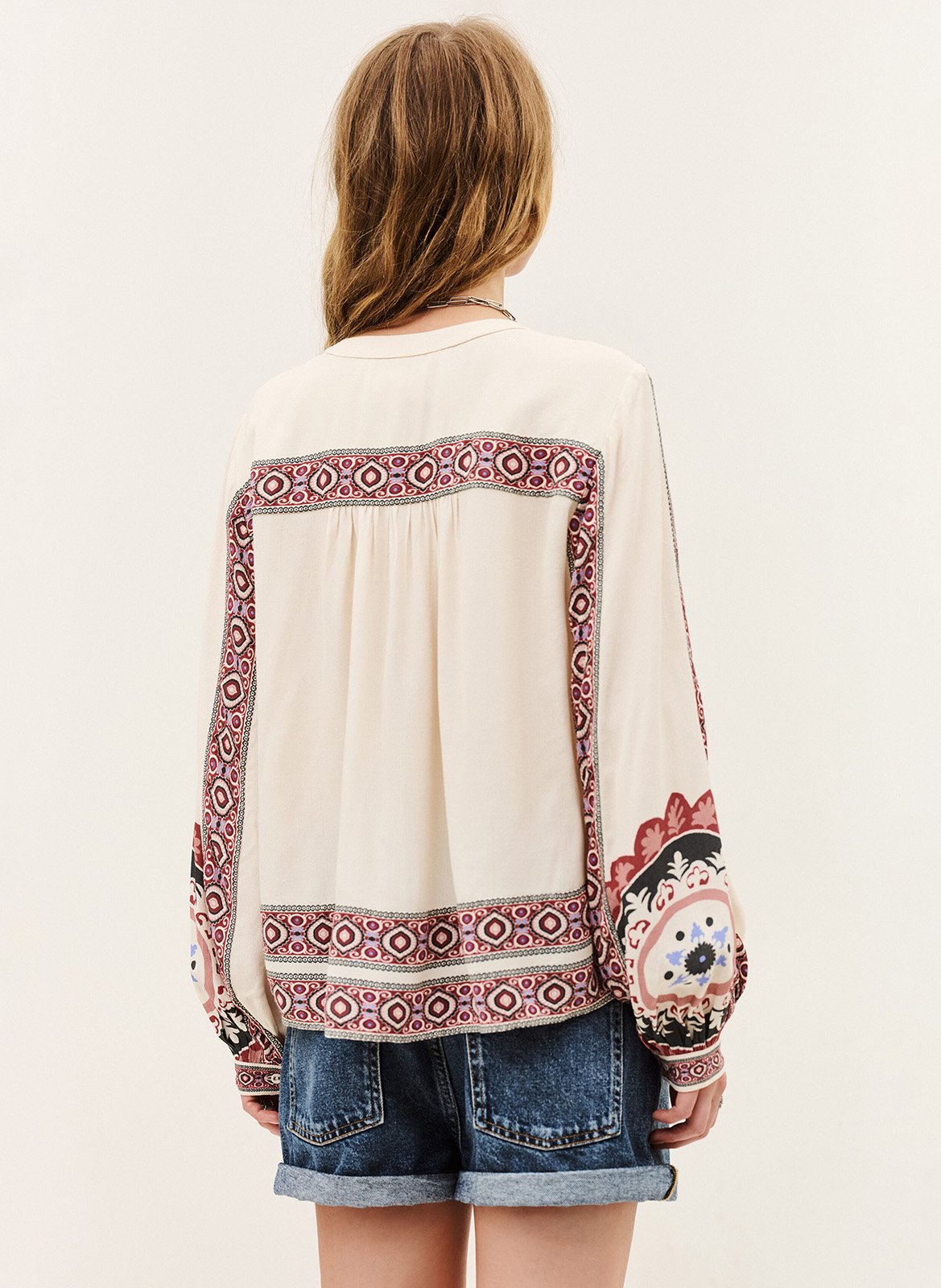 Chemise droite col rond valda BA&SH Beige