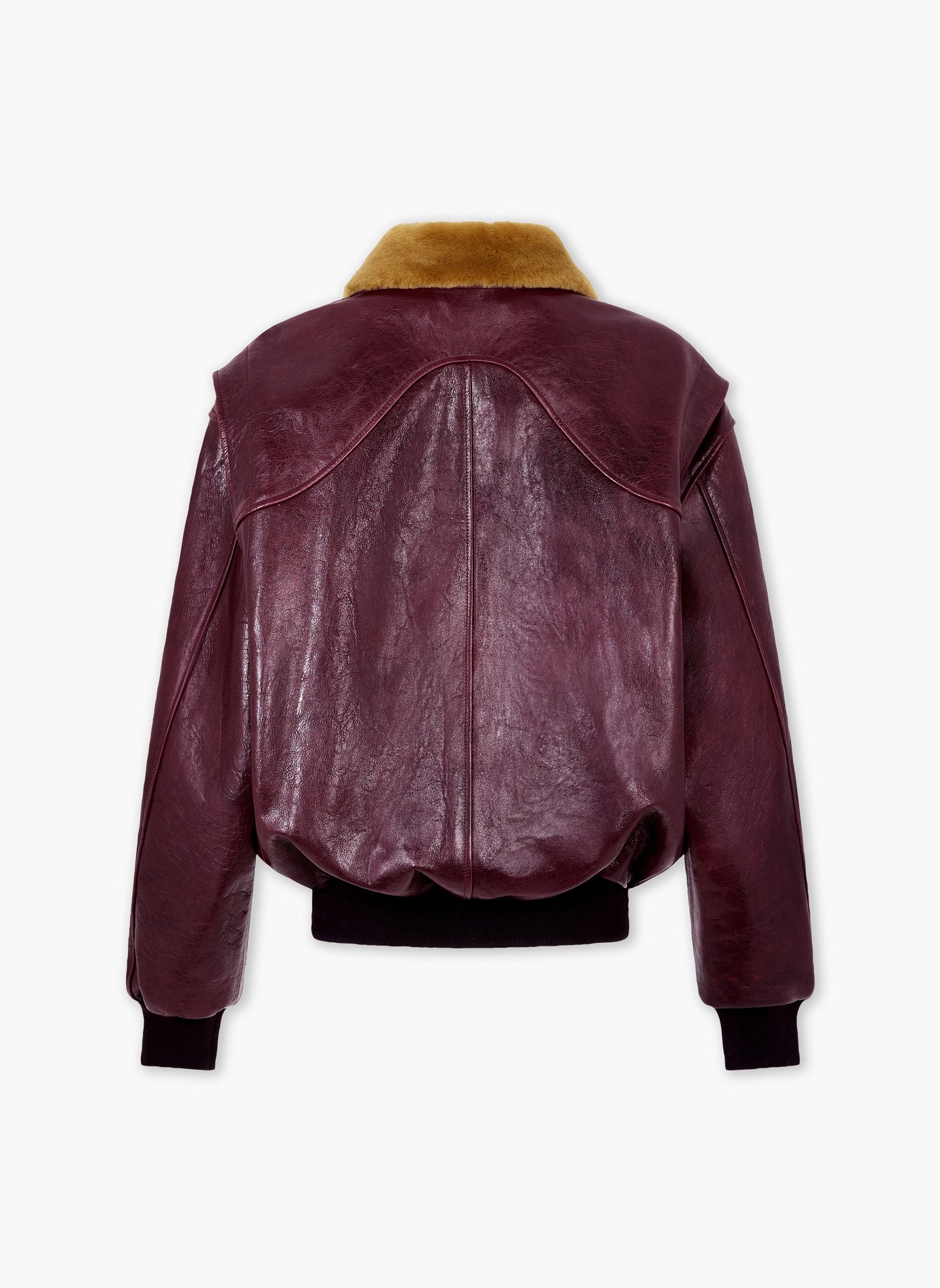 Veste bomber en cuir texturé RABANNE Rouge