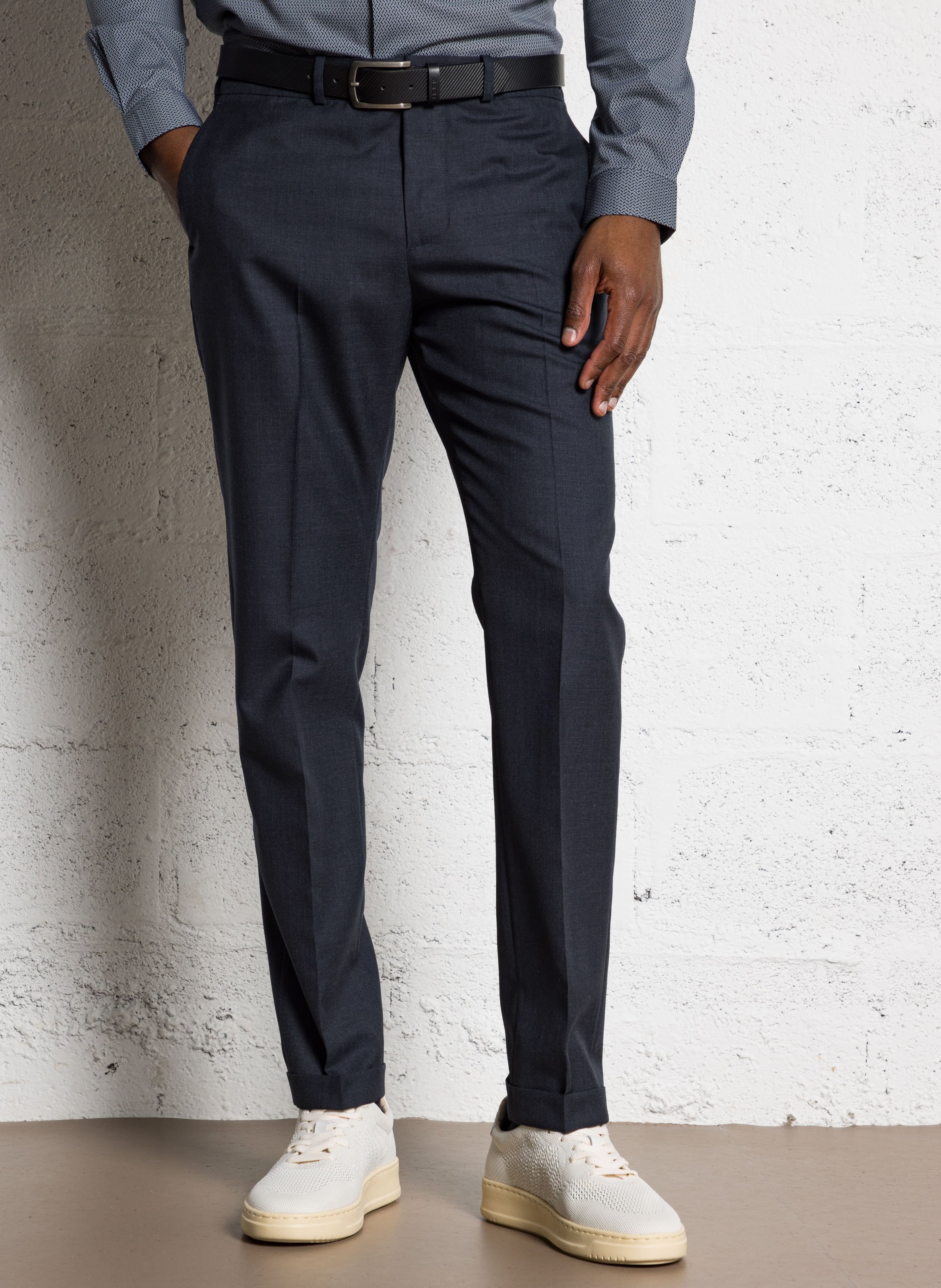 Pantalon de costume en laine IKKS Bleu