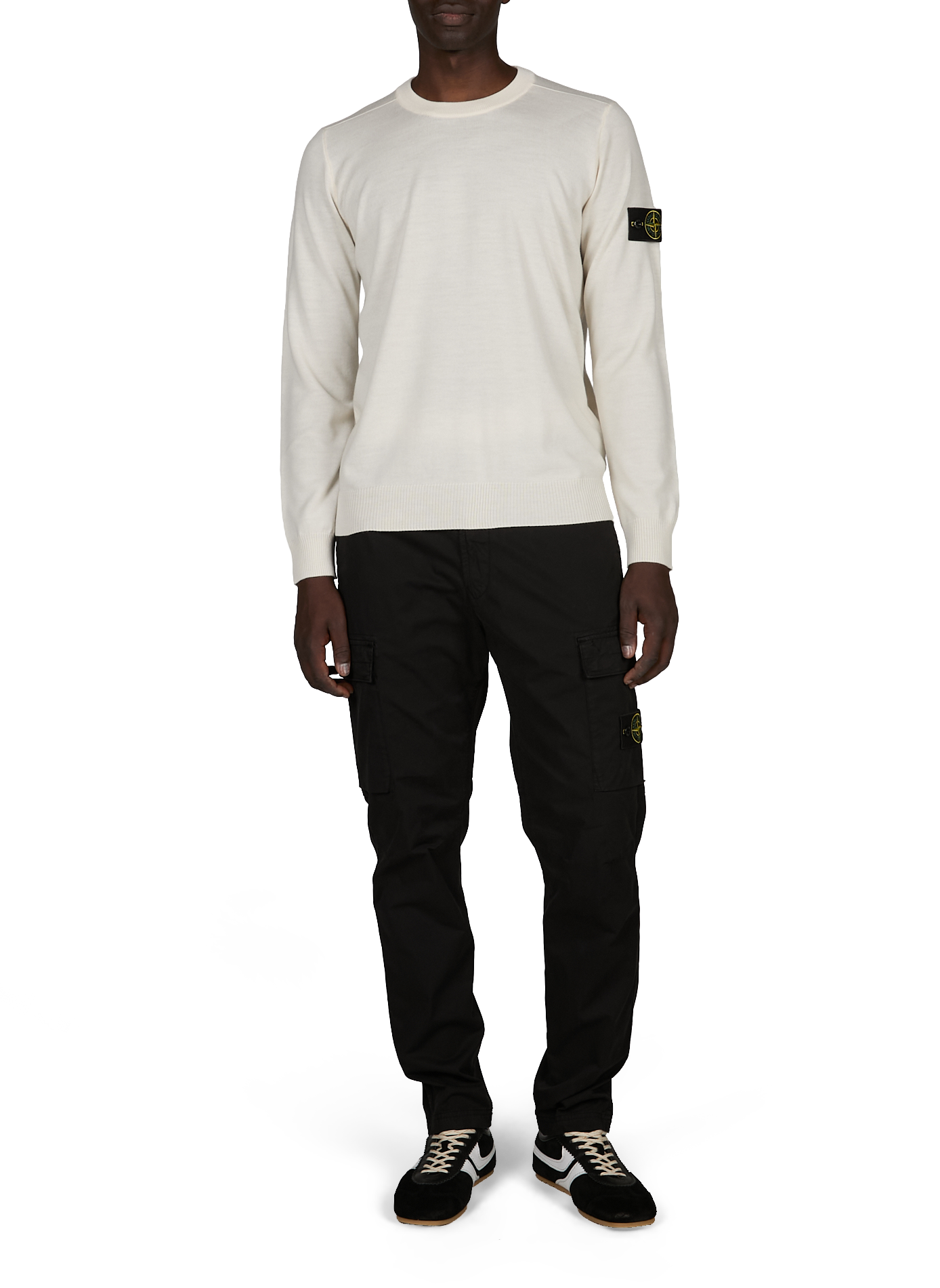 Schmal zulaufende Cargo-Hose aus Baumwollmischung STONE ISLAND Schwarz