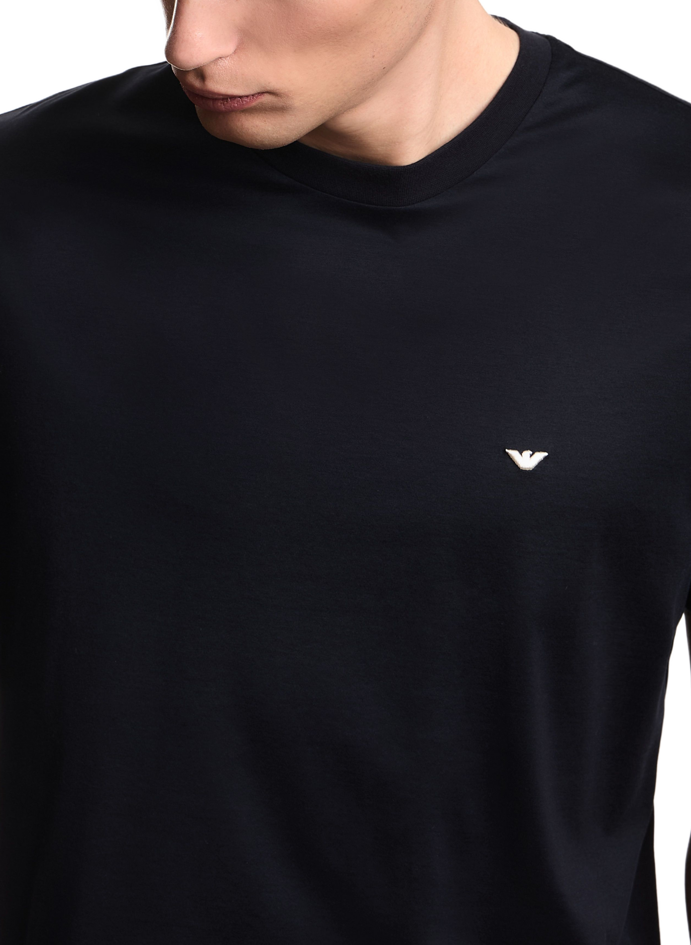 T-shirt col rond à logo EMPORIO ARMANI Bleu