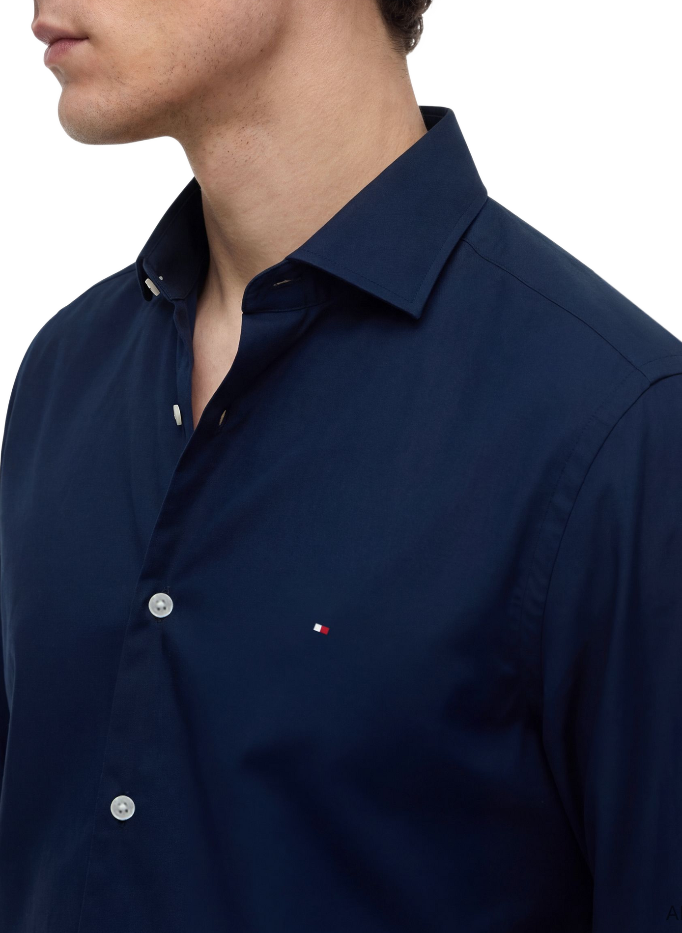 Straight classic collar shirt in cotton TOMMY HILFIGER Blue