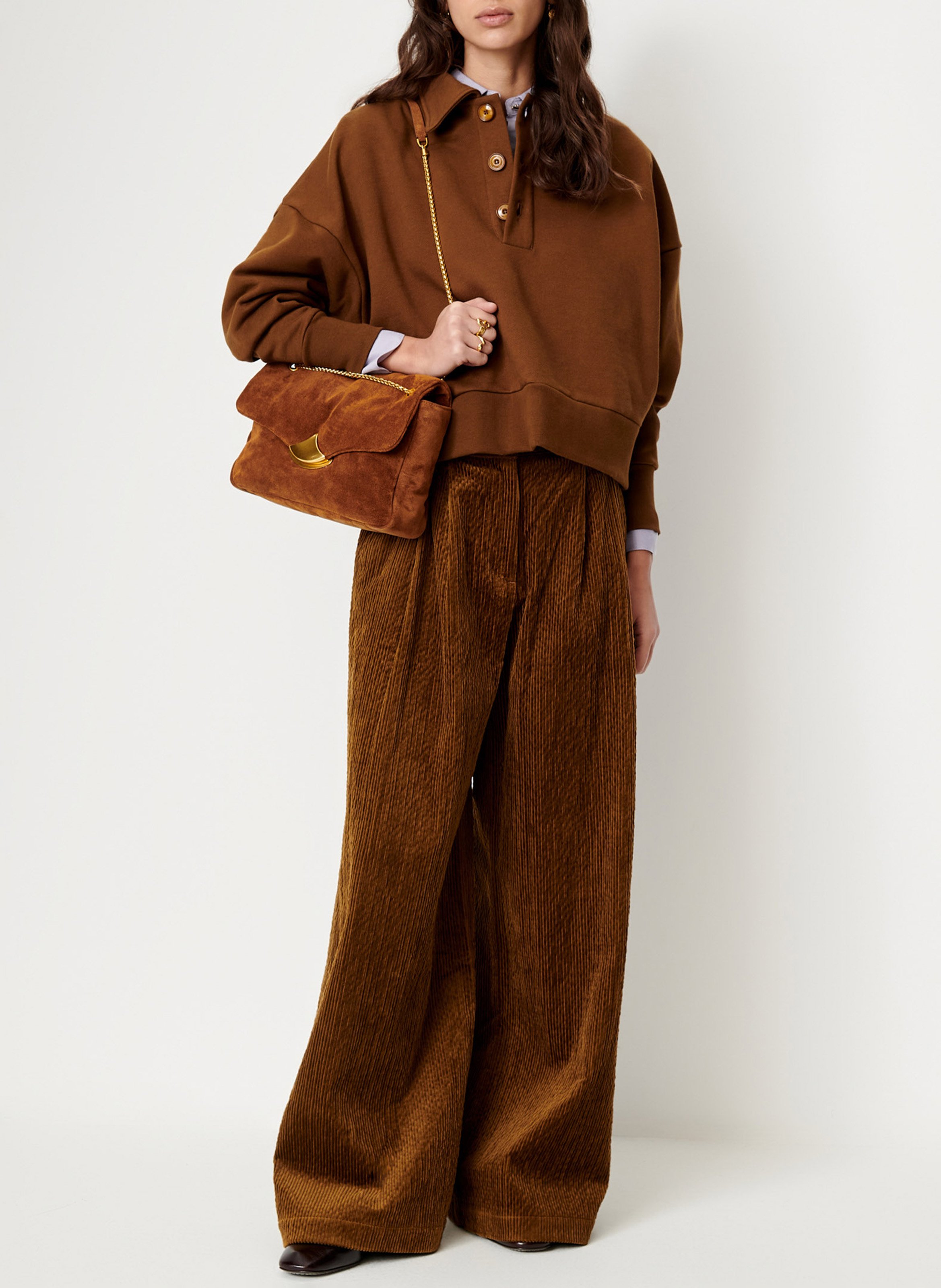 Sweat oversize en coton blove SESSUN Marron