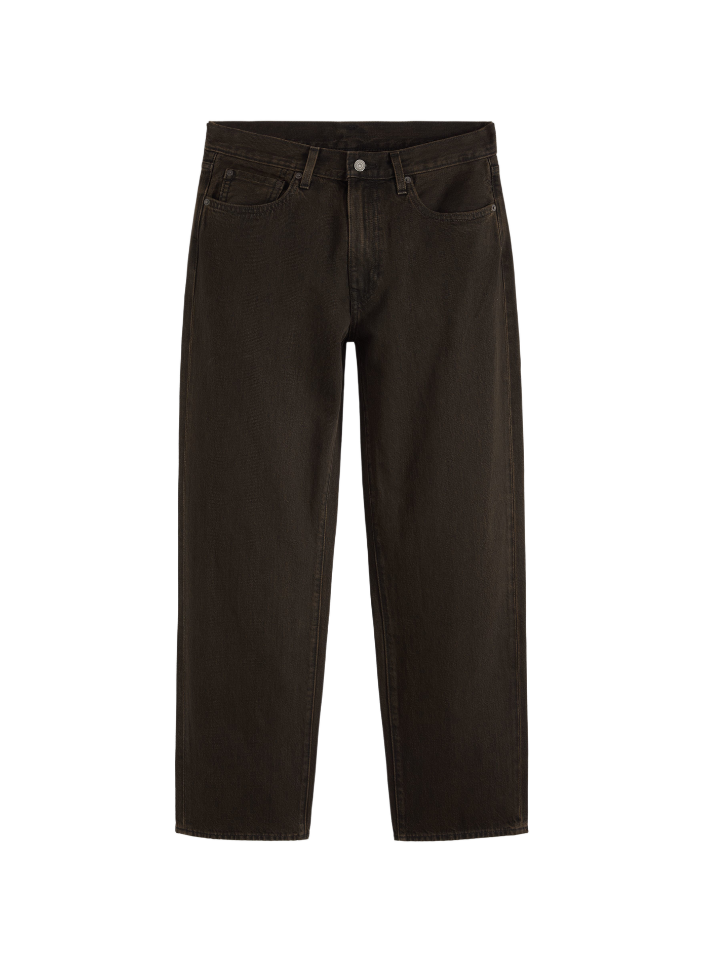 Wide-leg straight cotton jeans LEVI'S Brown