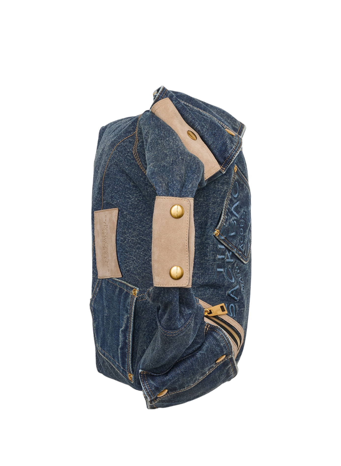 Tasche aus Baumwoll-Denim und Wildleder im Cargo-Stil MARC JACOBS Blau