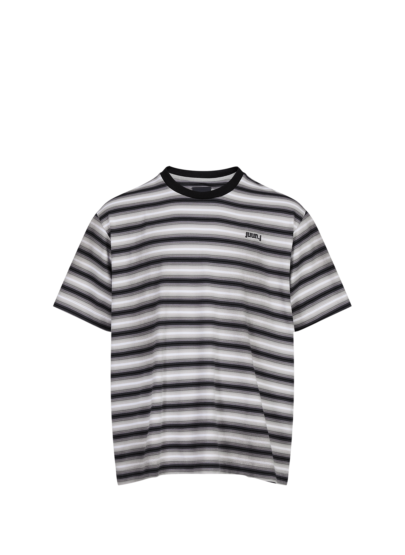 T-shirt rayé en coton JUUN.J Noir