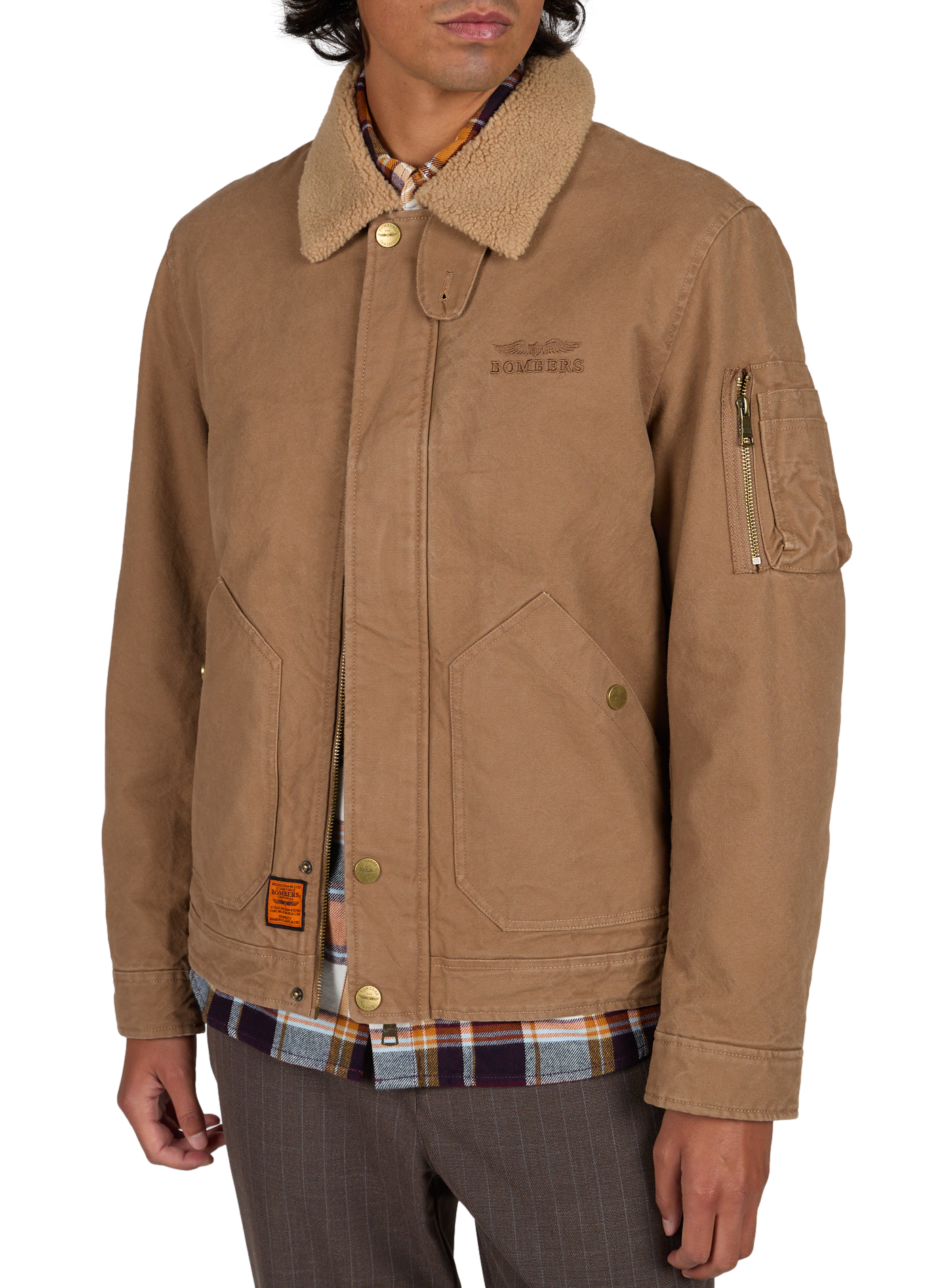 Grayton straight cotton jacket BOMBERS ORIGINAL Brown