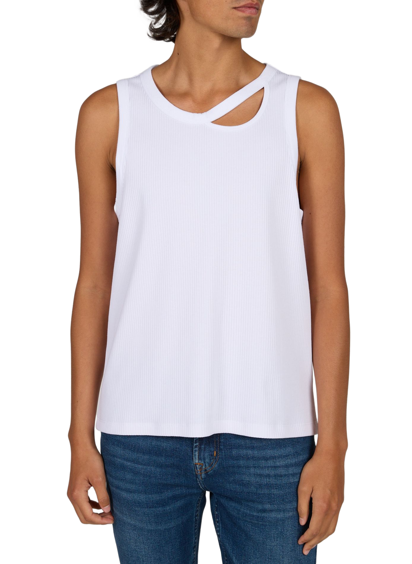 Tank top with asymmetrical opening LOUIS GABRIEL NOUCHI White