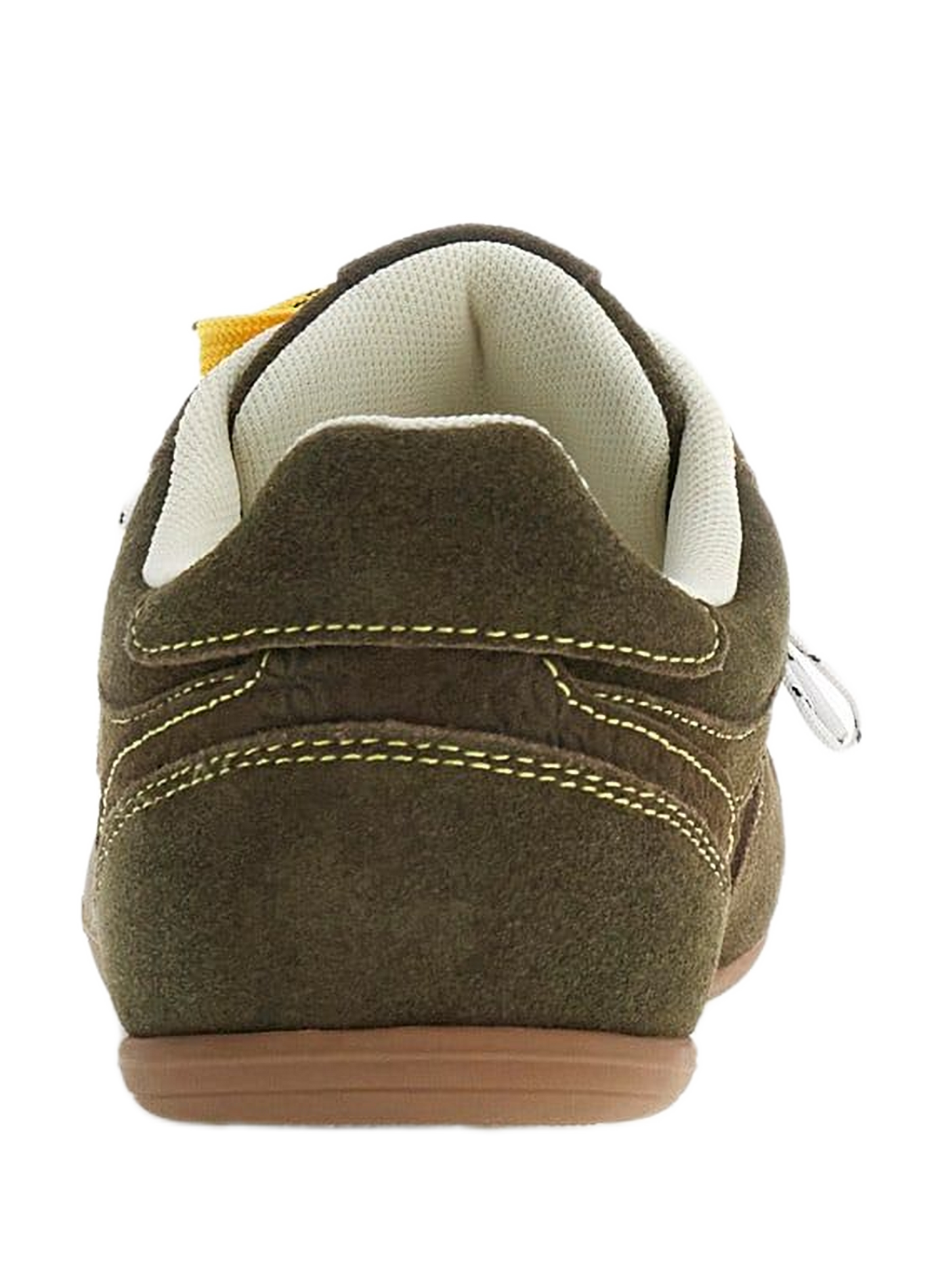 Zweifarbige Low-Top-Sneaker mit Schnürung aus Materialmix mit Leder GUESS Khaki