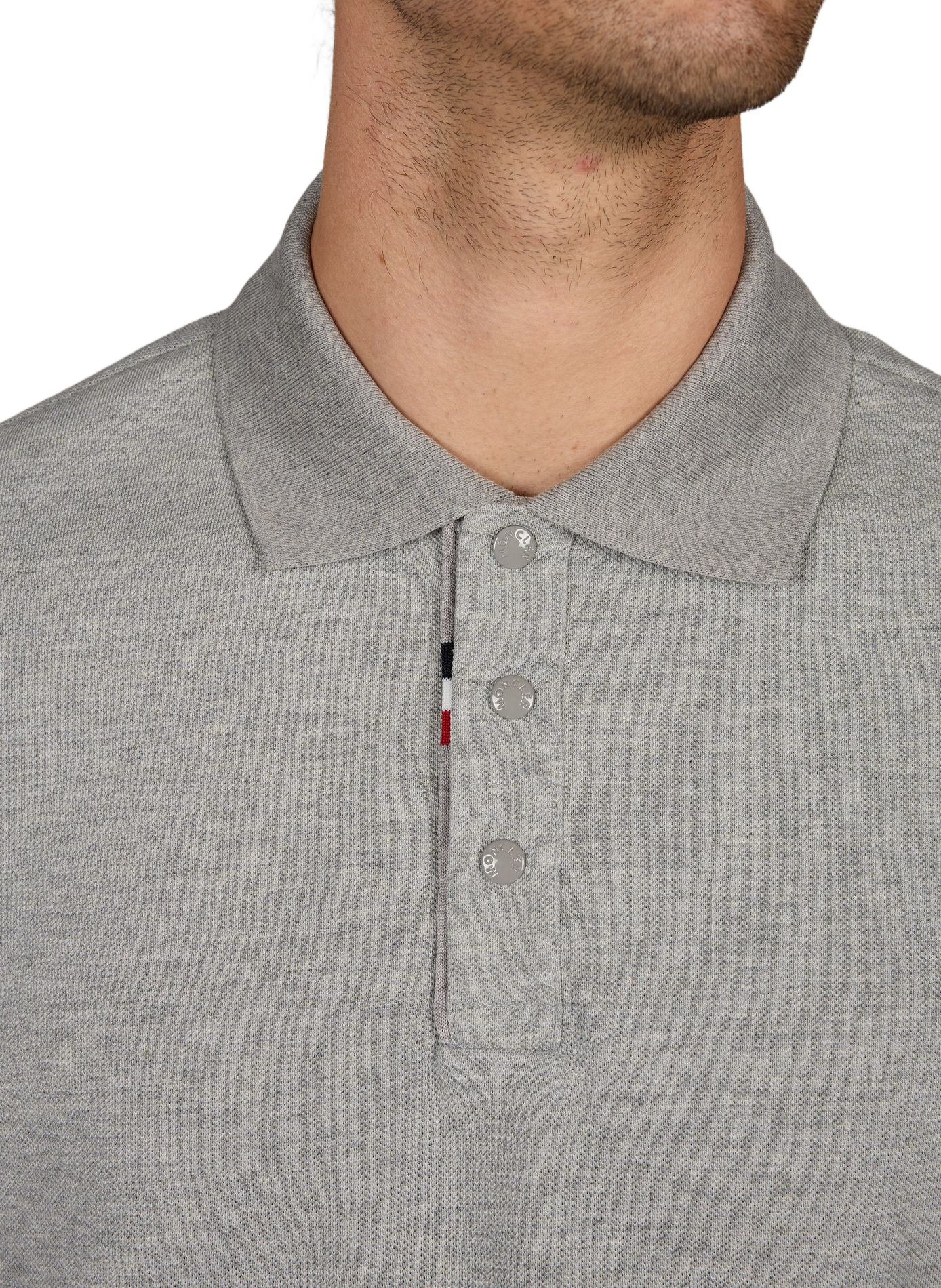 Long-sleeve straight fit cotton polo MONCLER Black