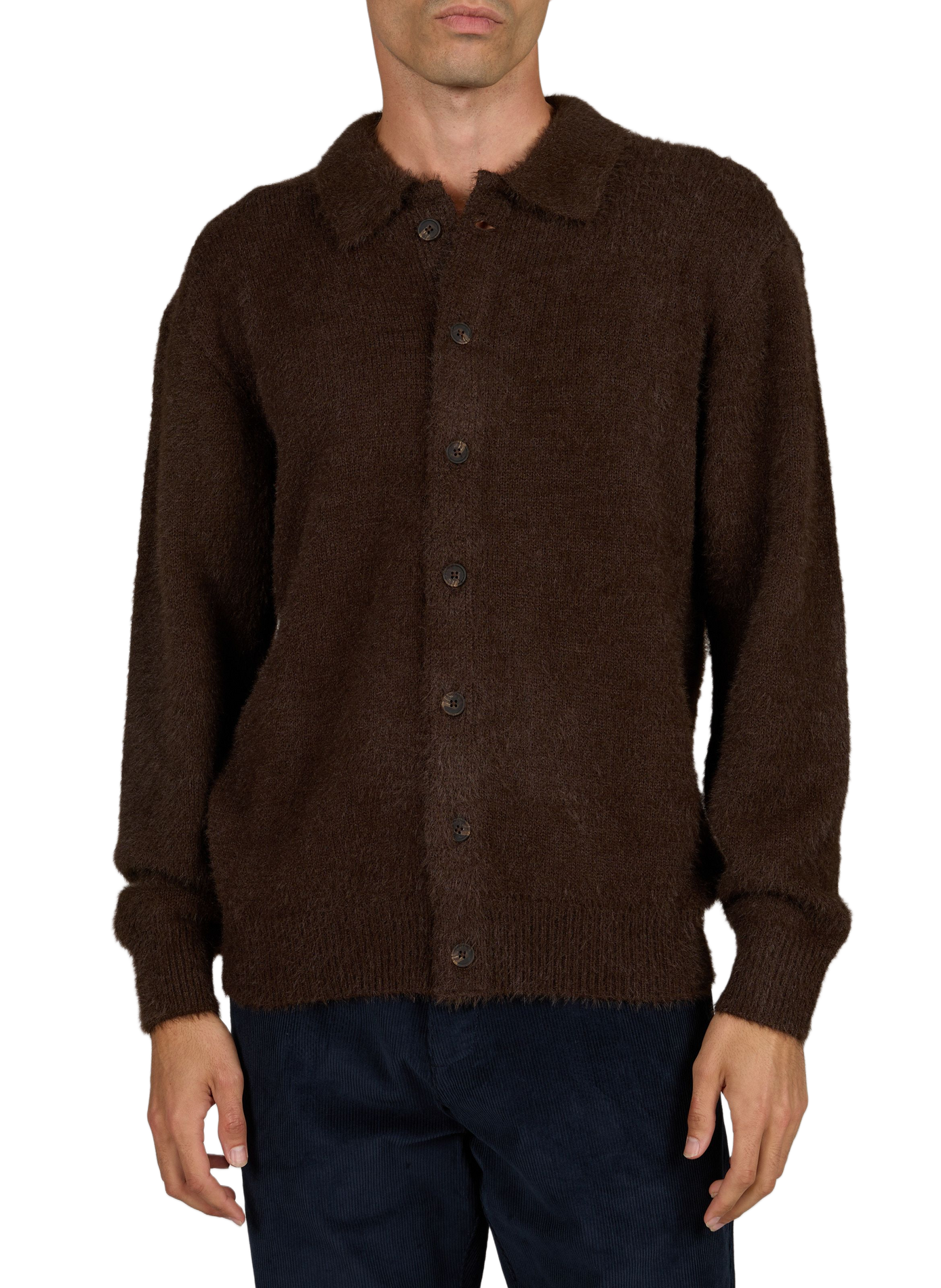Rechtvallend vest met lange mouwen FARAH Bruin