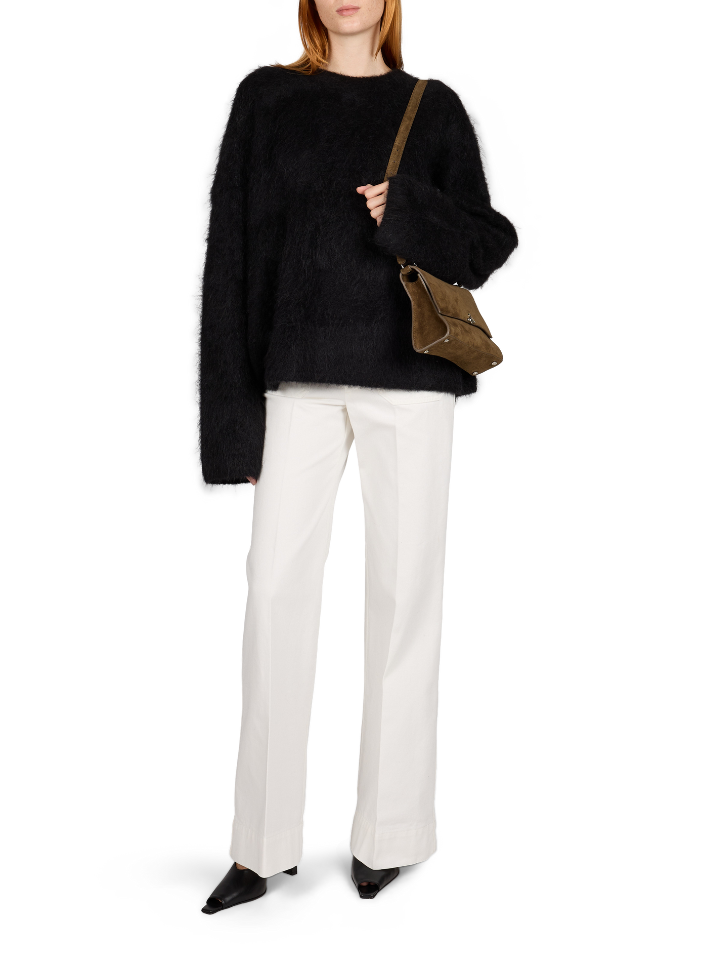 Pull oversize en laine mélangée TOTEME Noir