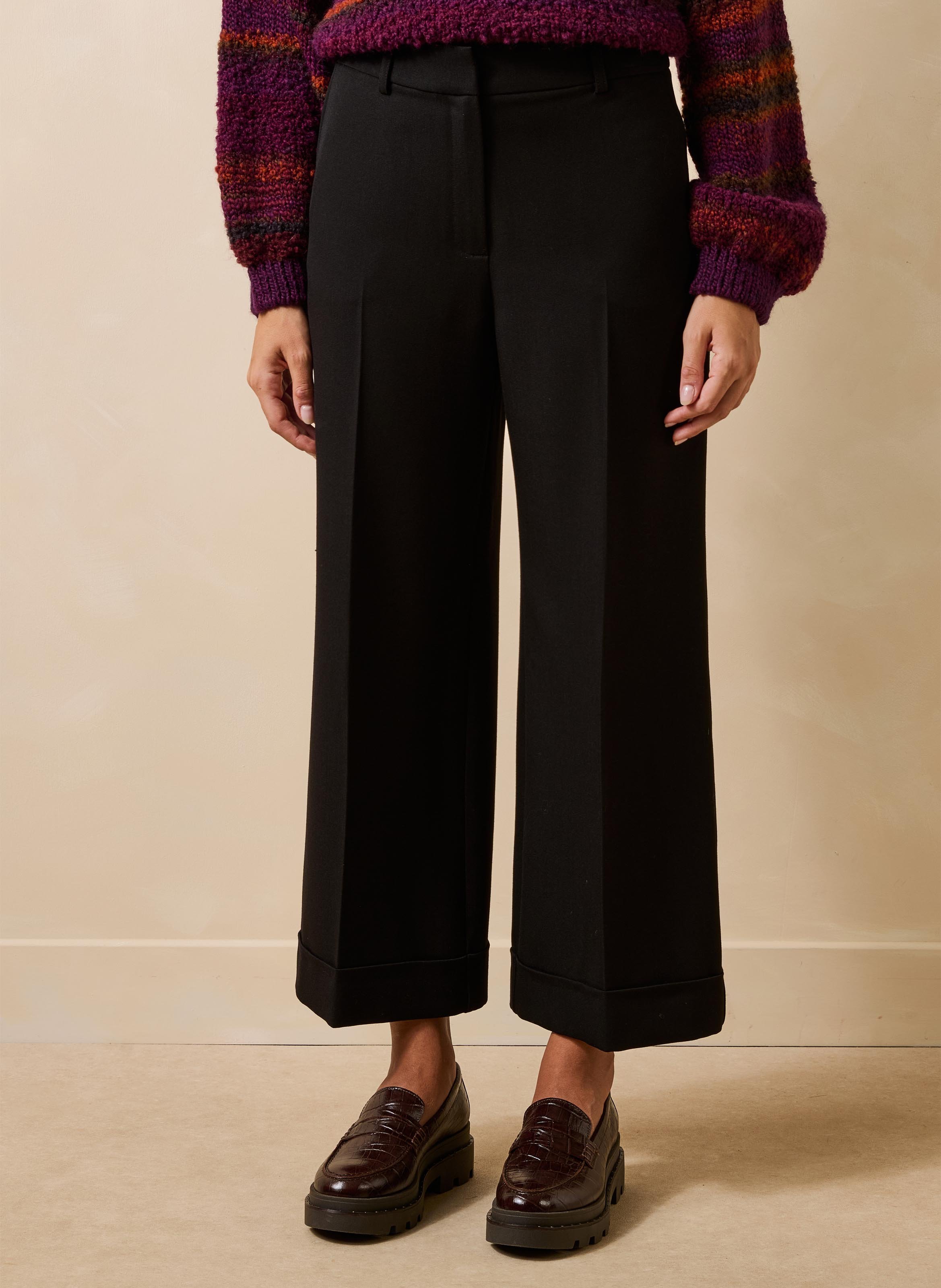 Wijde hoge taille broek LA FEE MARABOUTEE Zwart