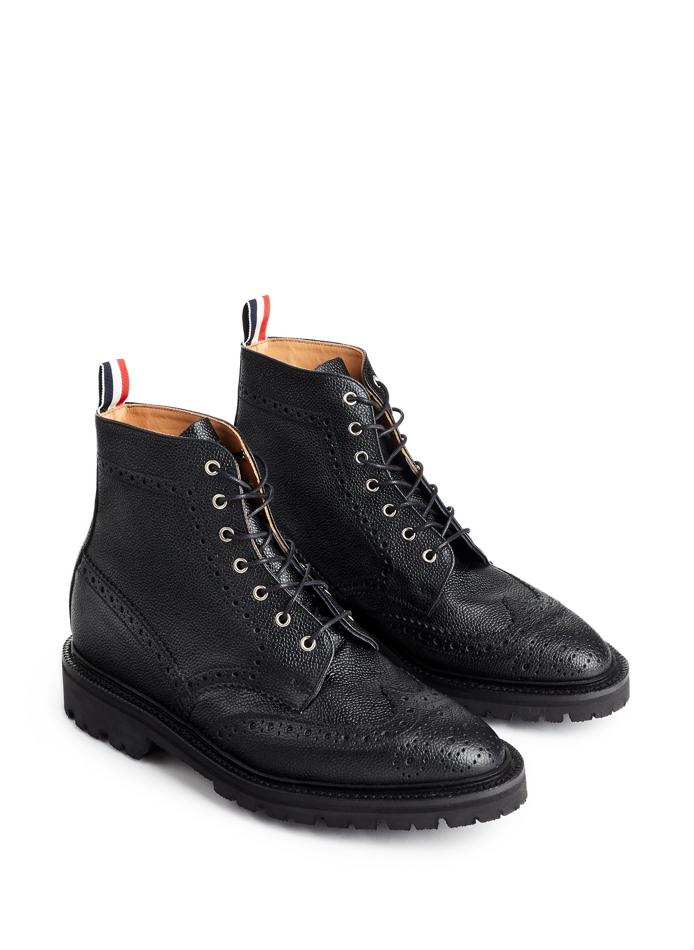 Bottines Wingtip en cuir