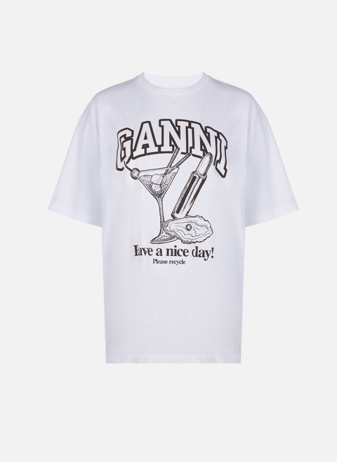 T-shirt imprimé logo BlancGANNI 